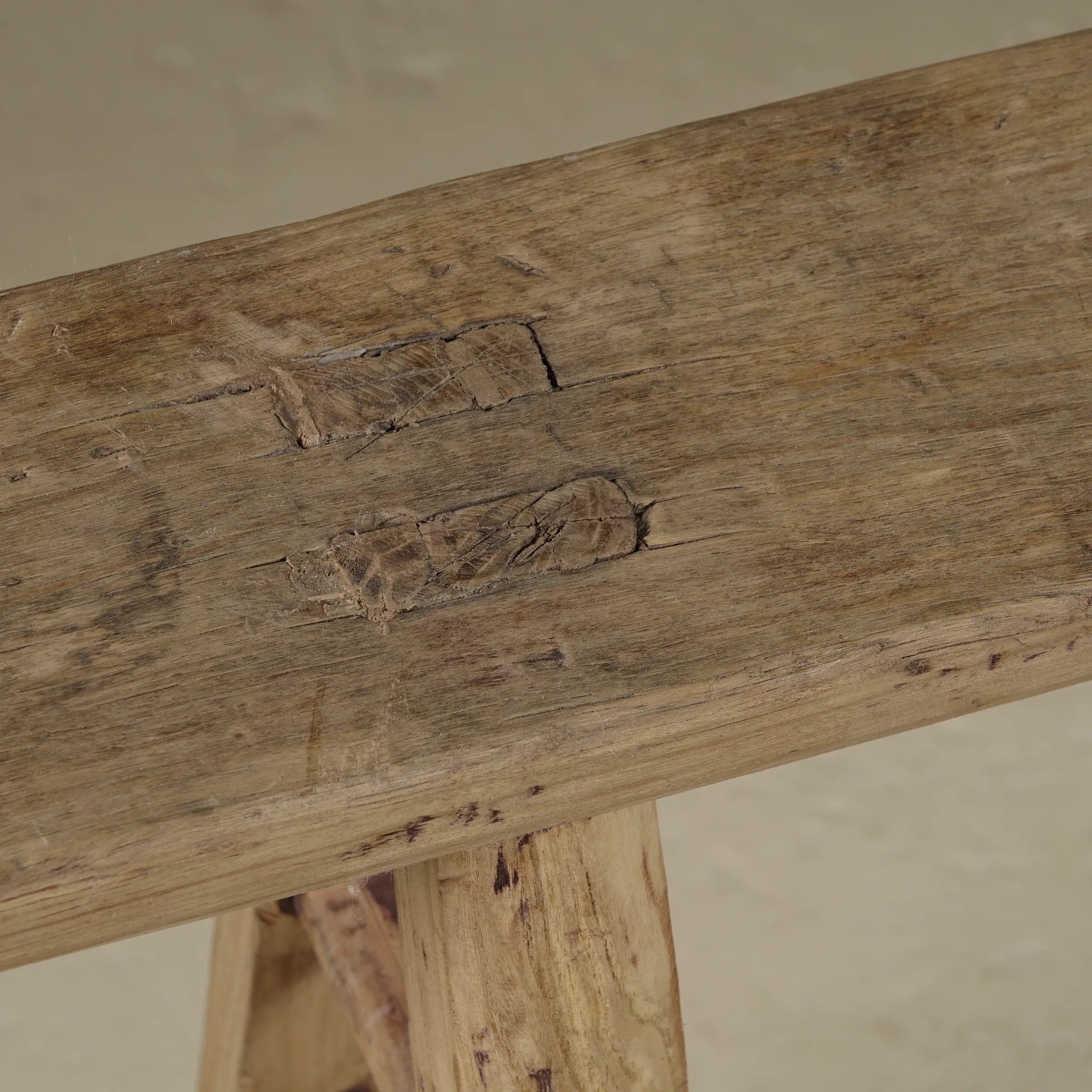 Yun - Ancien banc fin chinois en orme n°1
