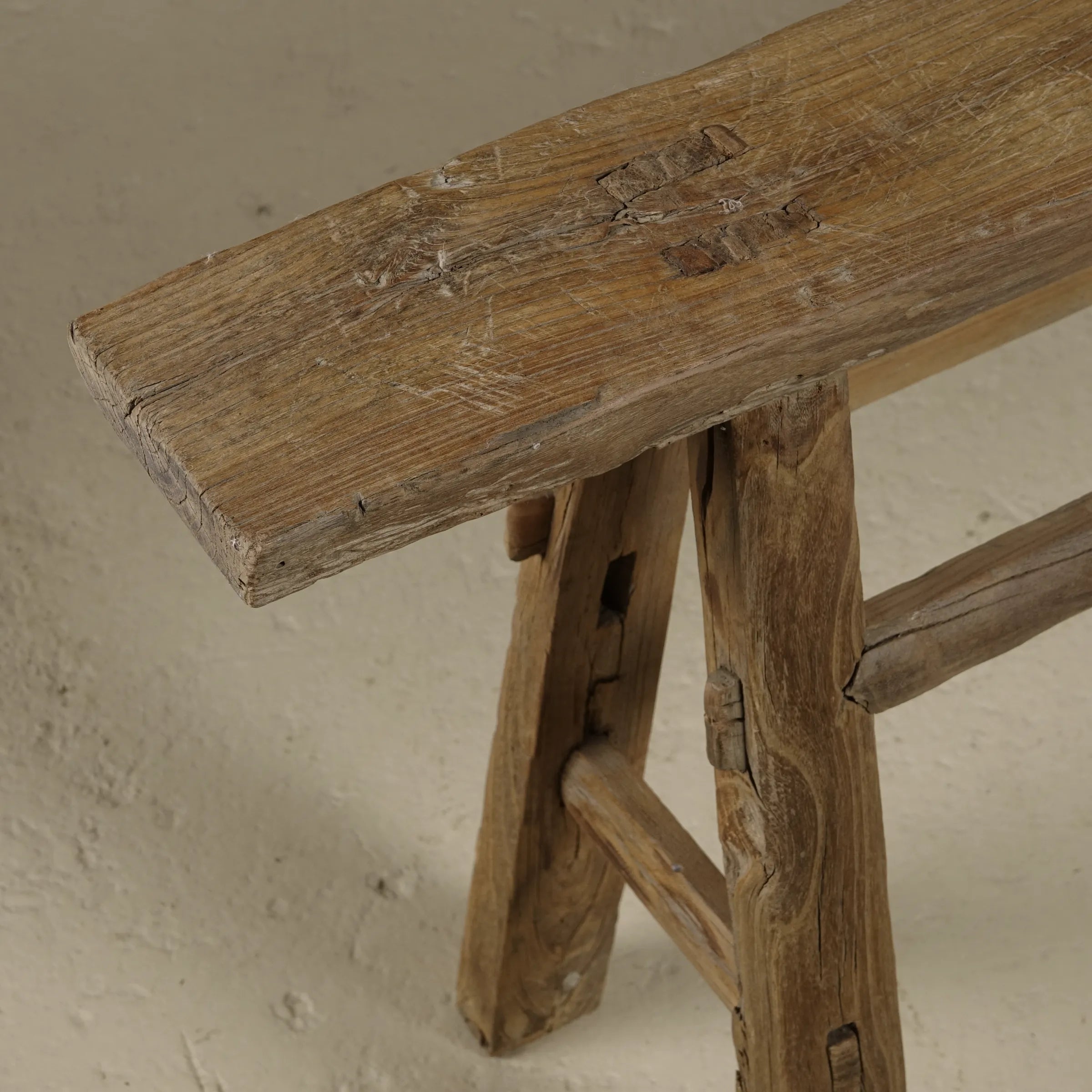 Yun - Ancien banc fin chinois en orme n°7