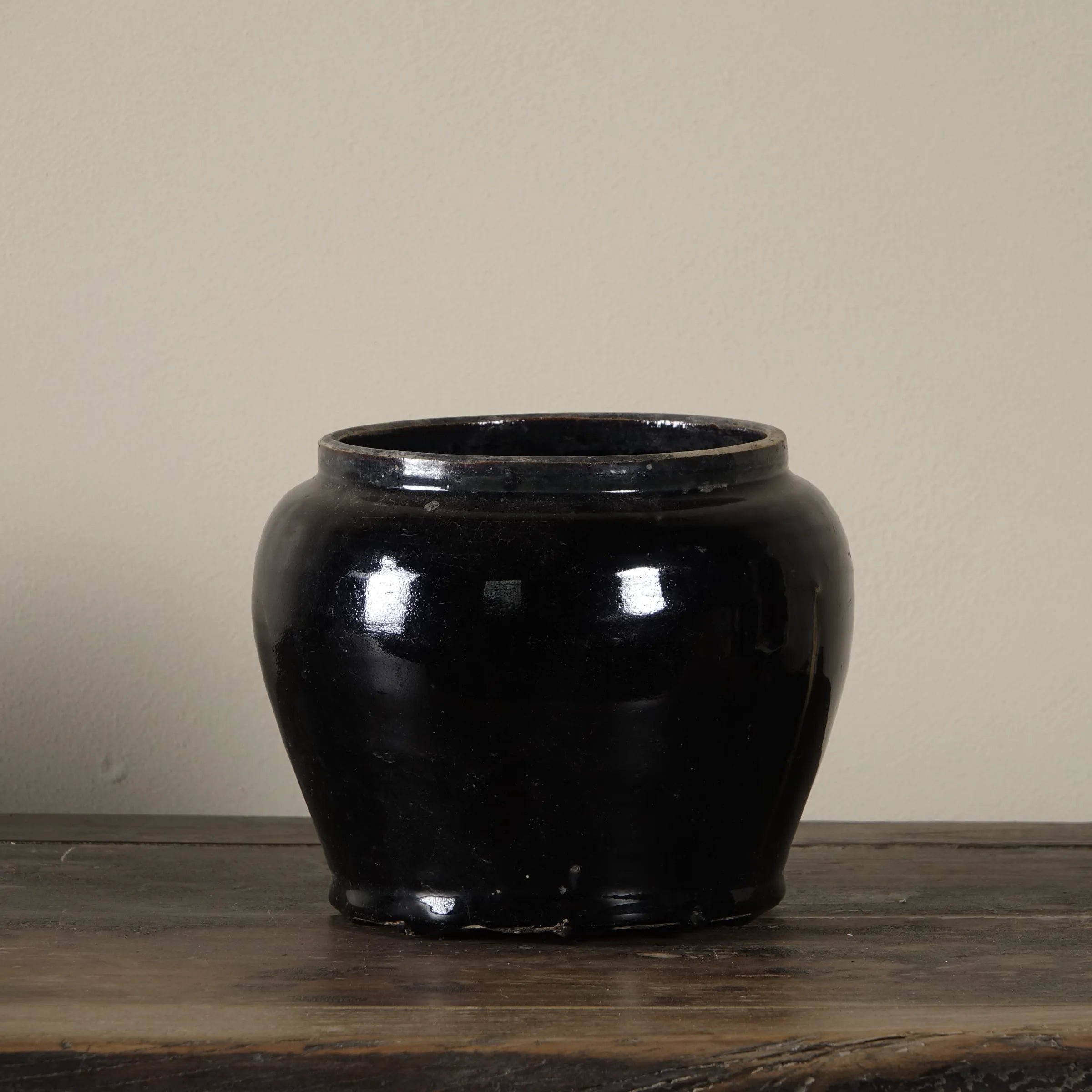 Hú - Pot à confit chinois émaillé noir n°3