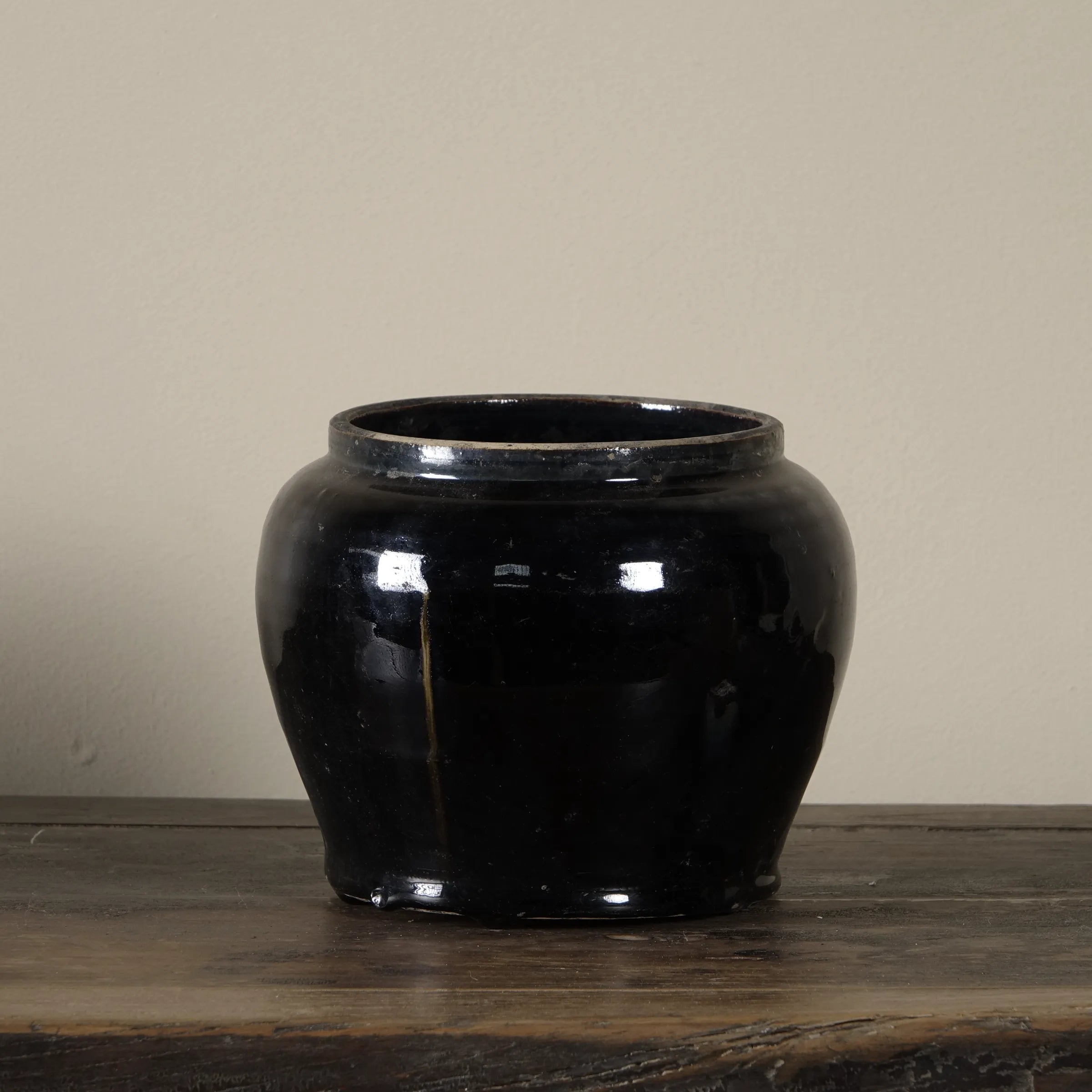 Hú - Pot à confit chinois émaillé noir n°3