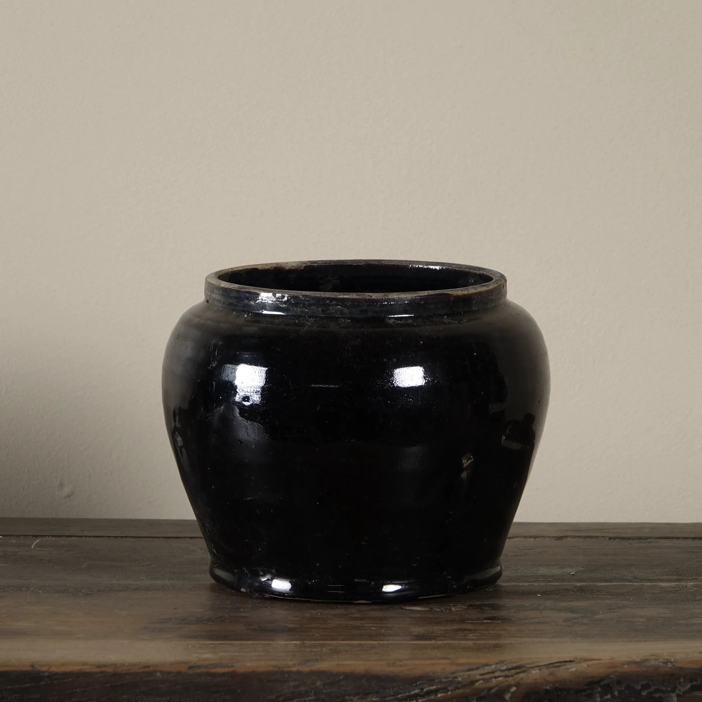 Hú - Pot à confit chinois émaillé noir n°3