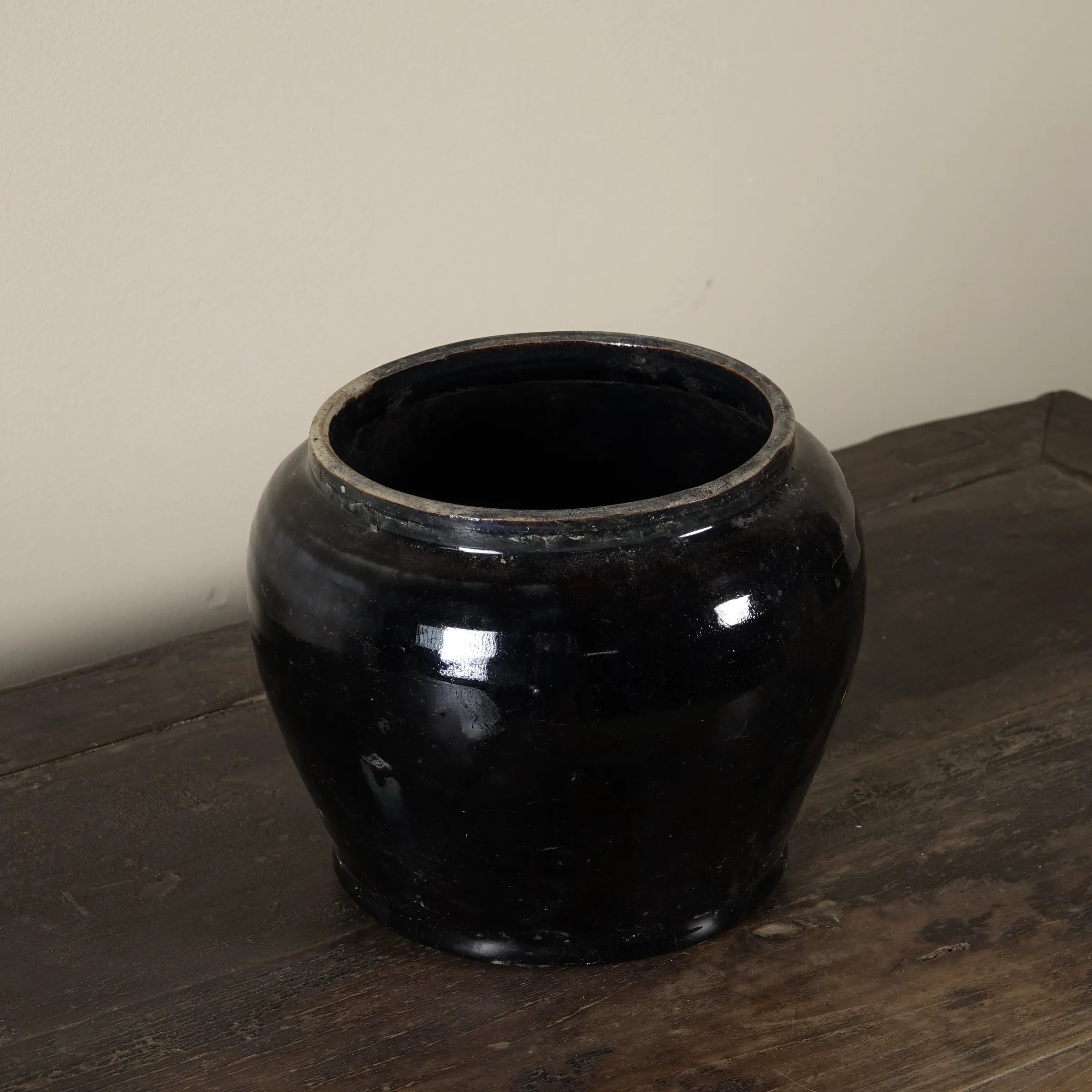 Hú - Pot à confit chinois émaillé noir n°3