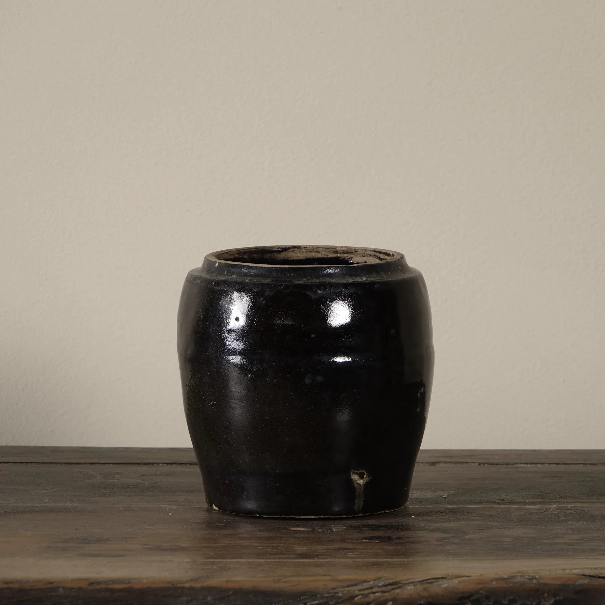Hú - Pot à confit chinois émaillé noir n°4