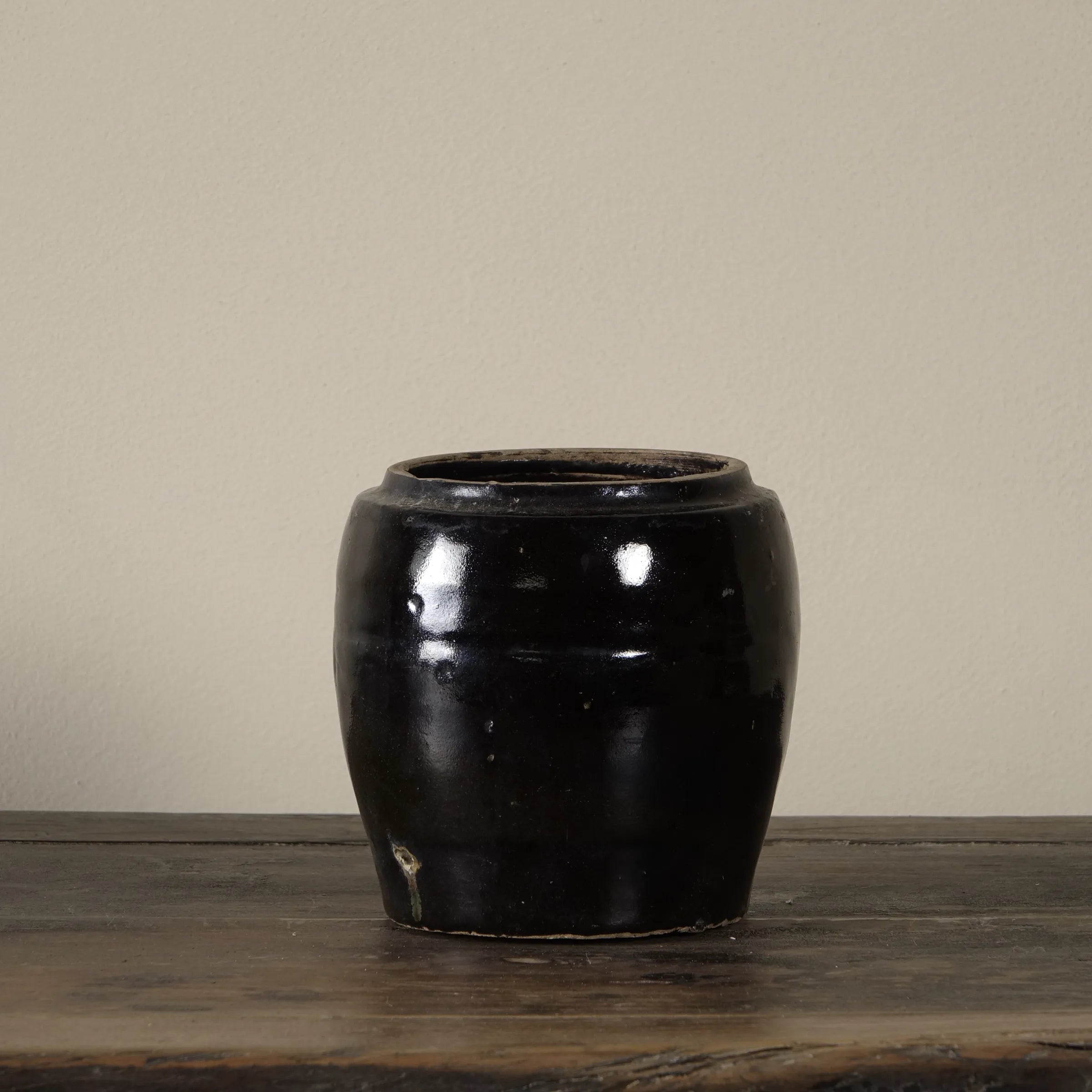 Hú - Pot à confit chinois émaillé noir n°4