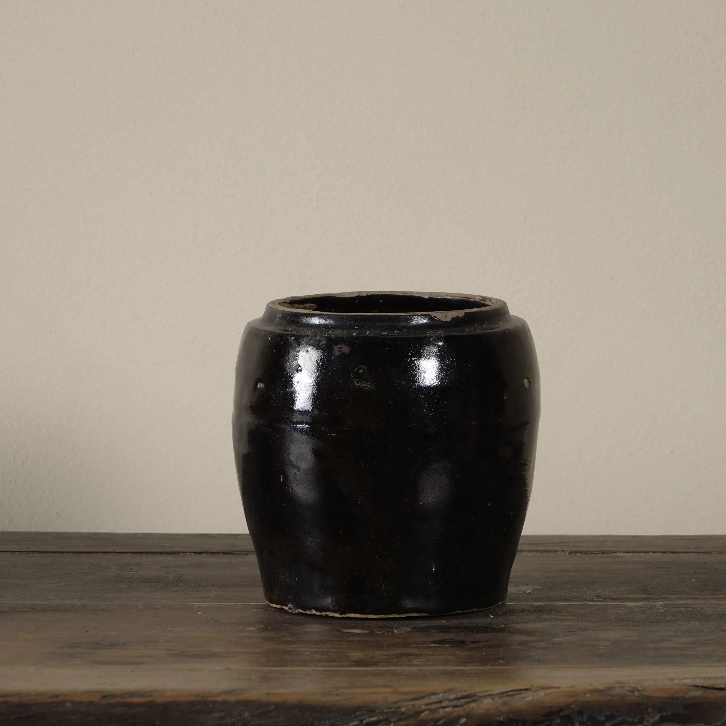 Hú - Pot à confit chinois émaillé noir n°4