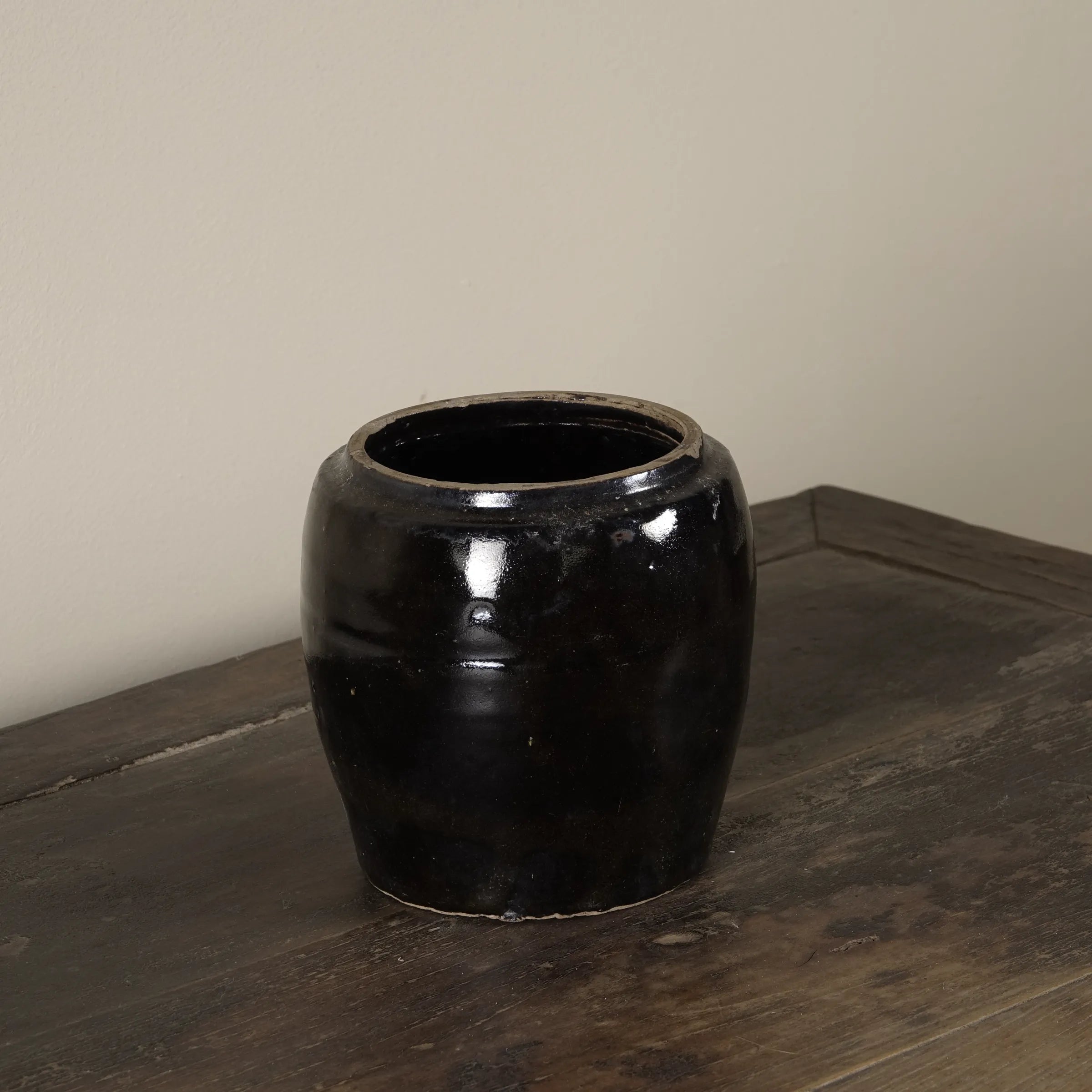 Hú - Pot à confit chinois émaillé noir n°4