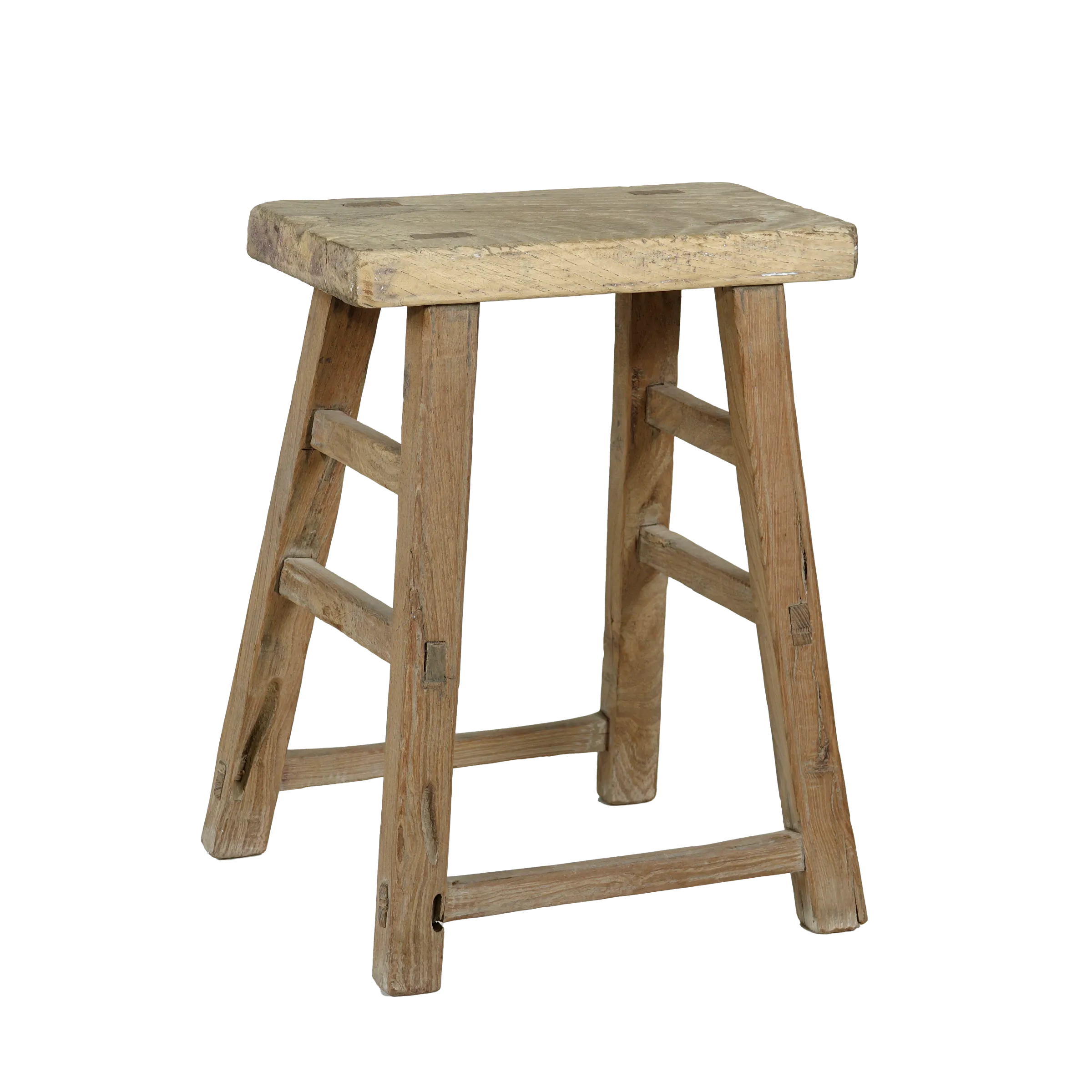 Zao - Tabouret rectangulaire en orme ancien n°5