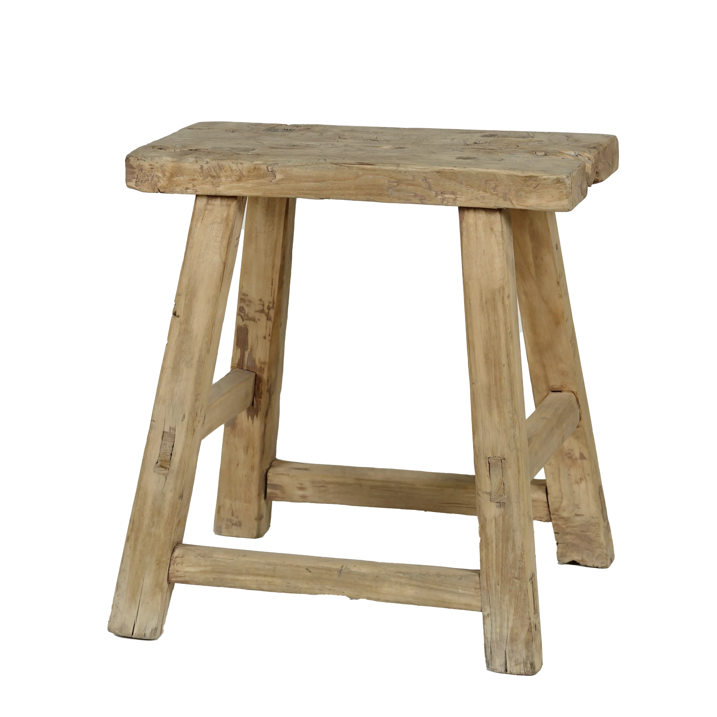 Zao - Tabouret rectangulaire en orme ancien n°7