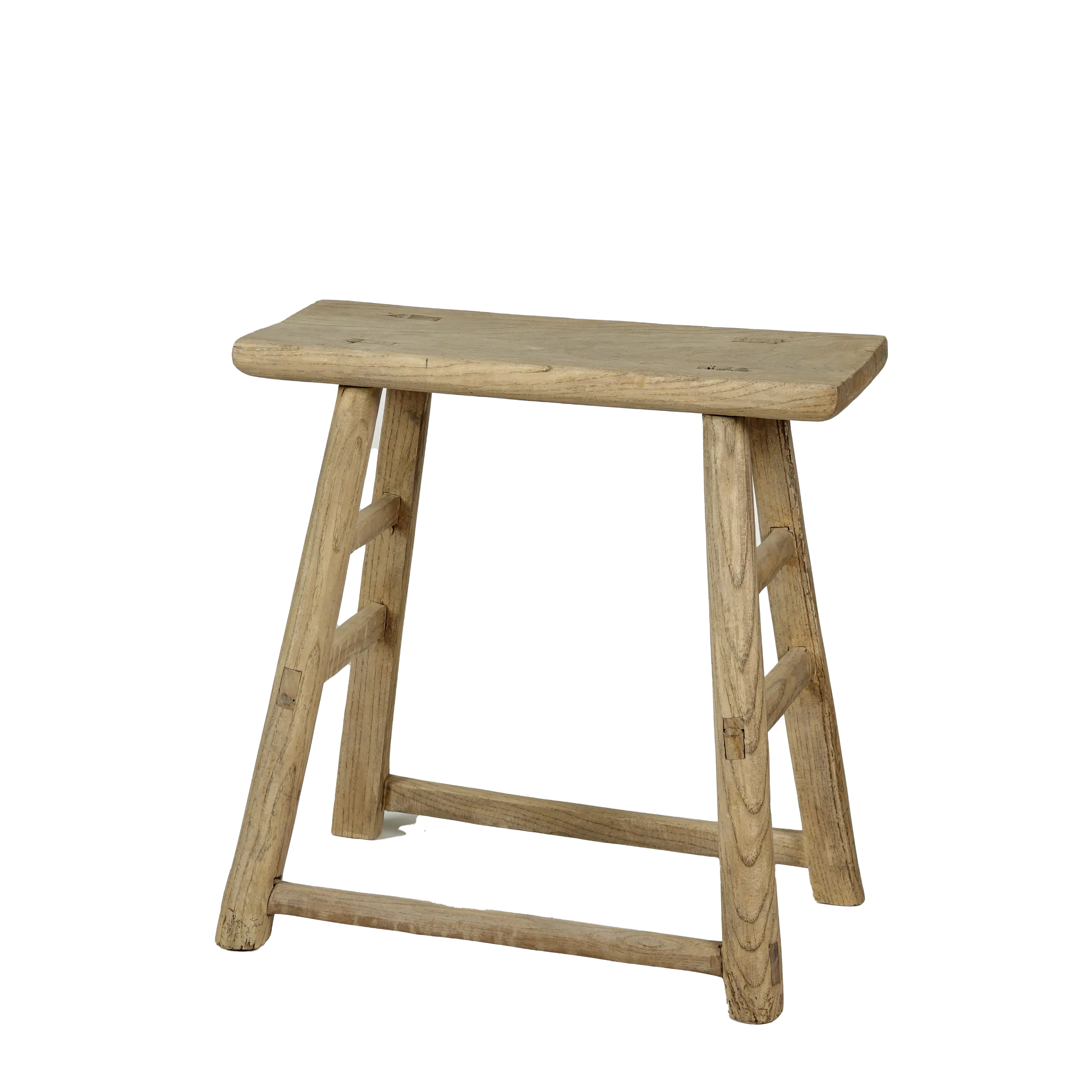 Zao - Tabouret rectangulaire en orme ancien n°9
