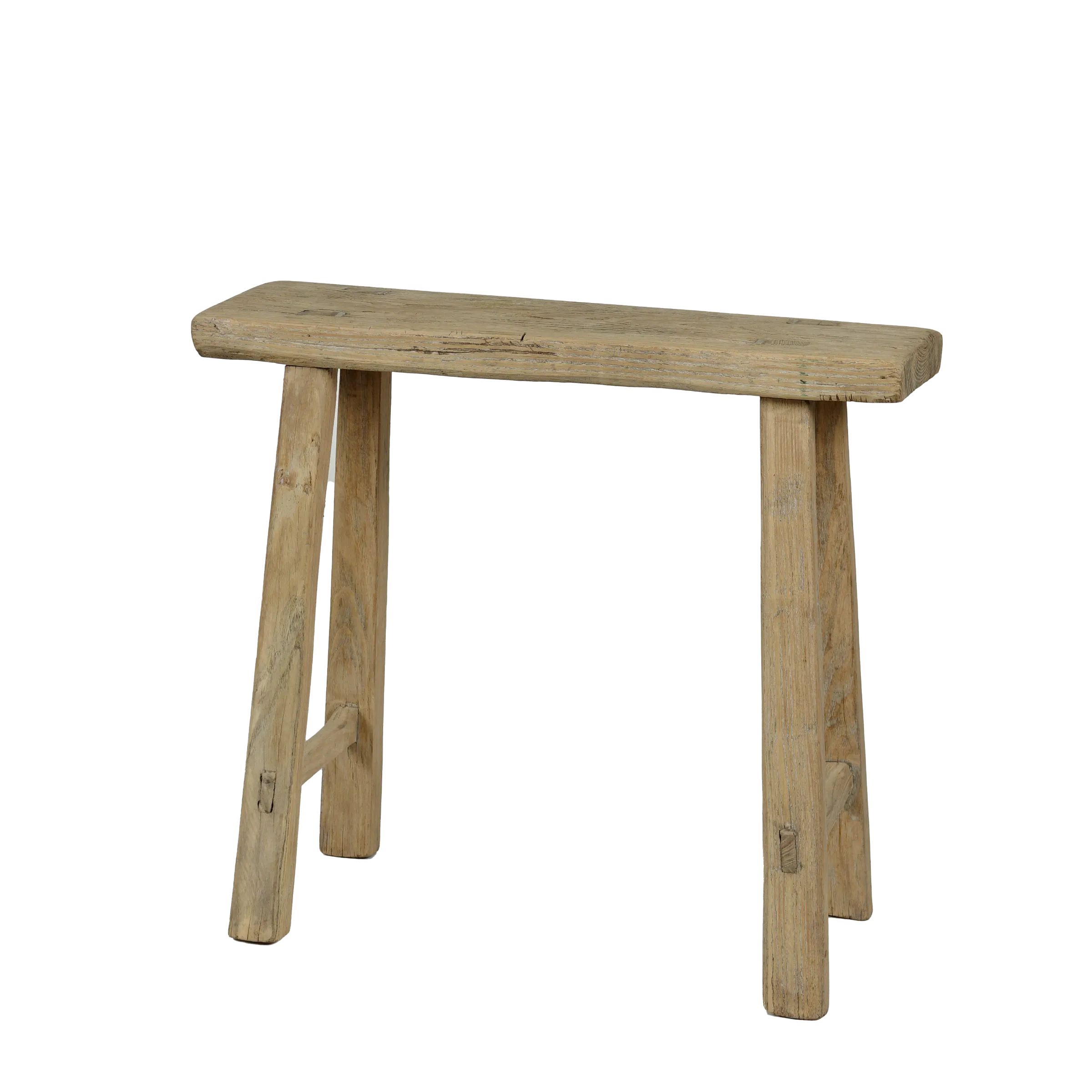 Zao - Tabouret rectangulaire en orme ancien n°10