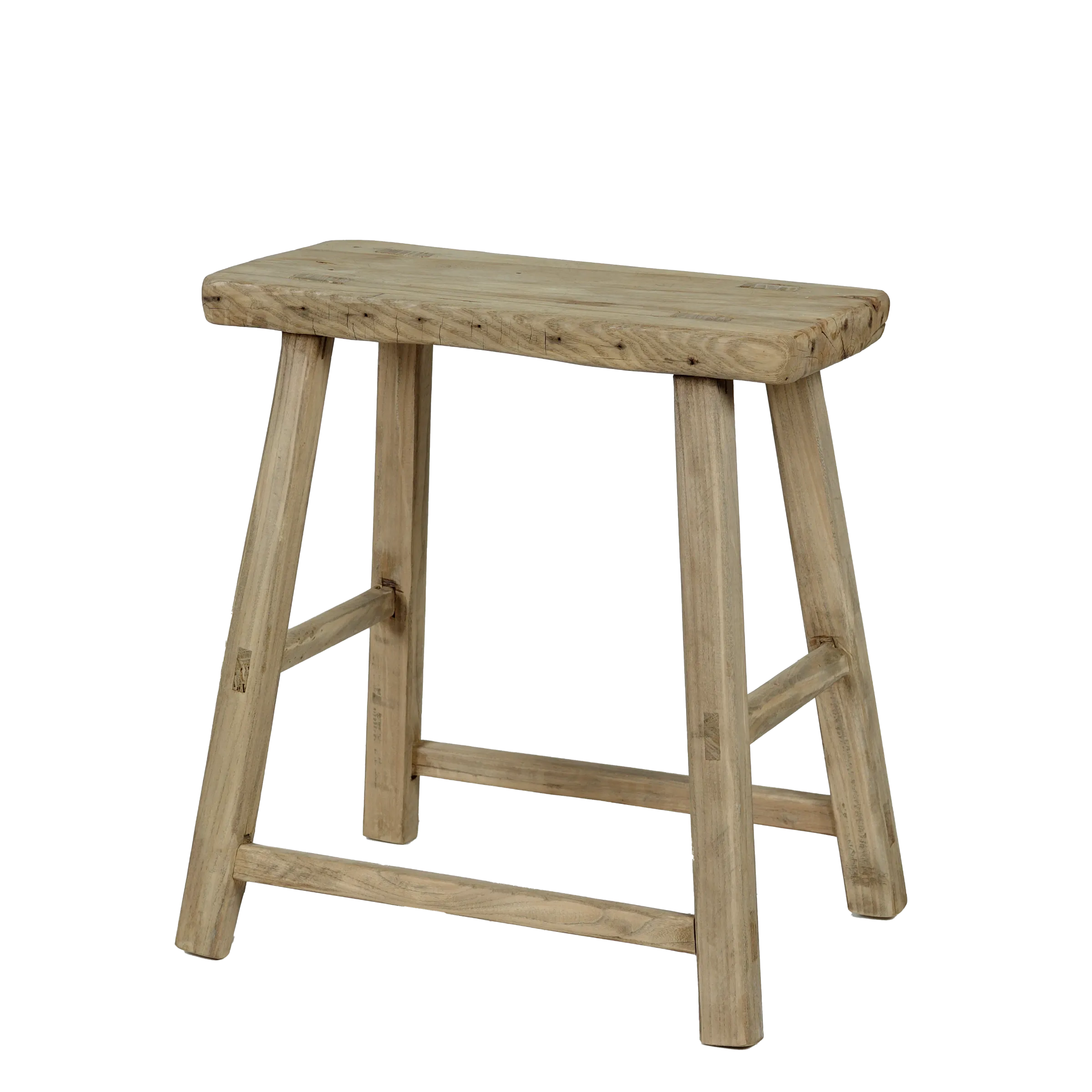 Zao - Tabouret rectangulaire en orme ancien n°11