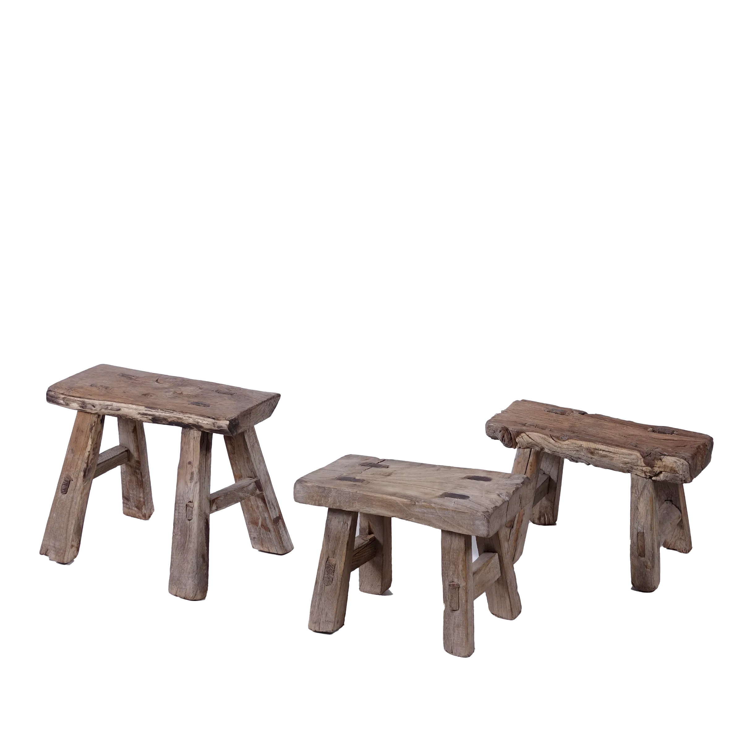 Nuo - Tabouret miniature en orme ancien