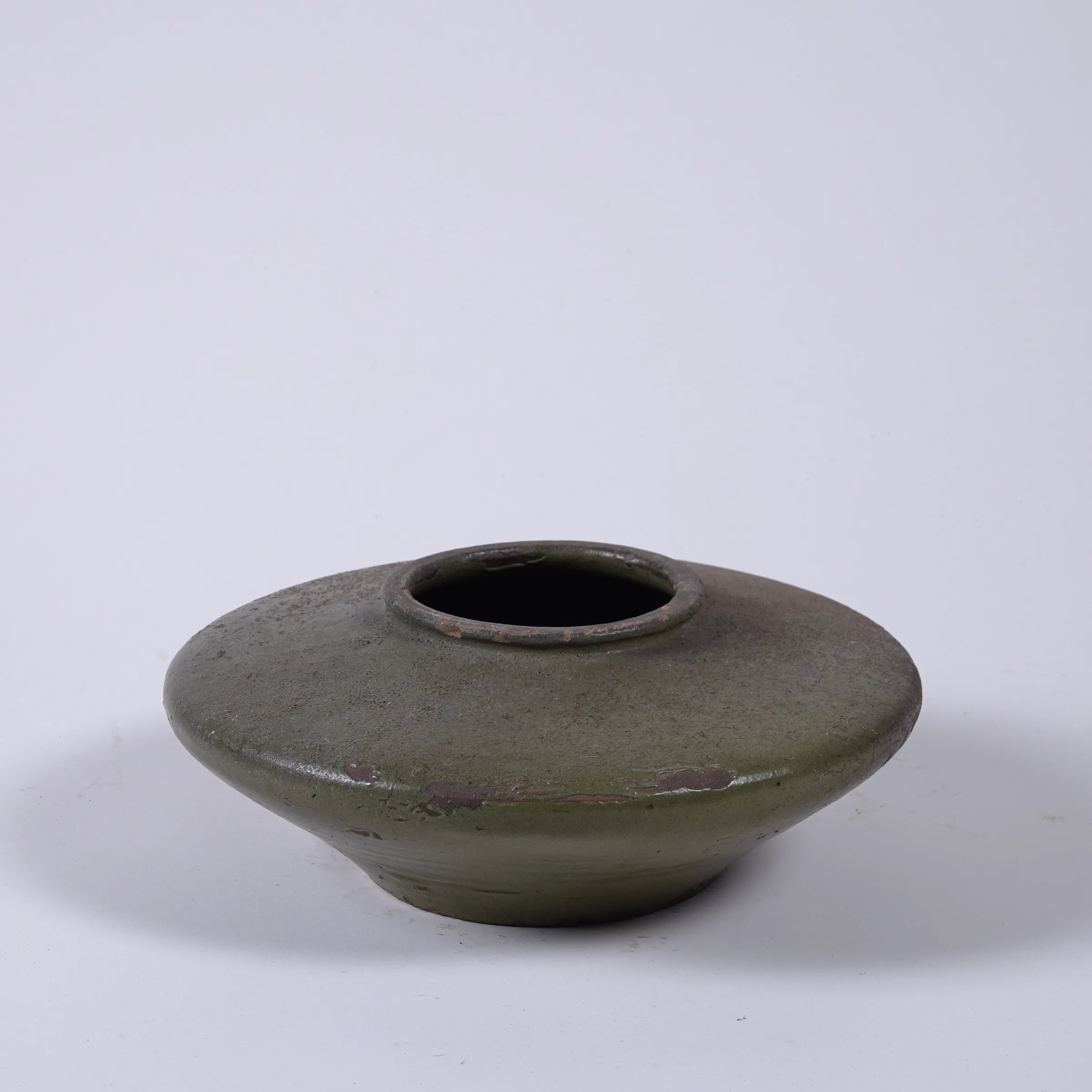 Huai – Jarre plate en grès vernissée