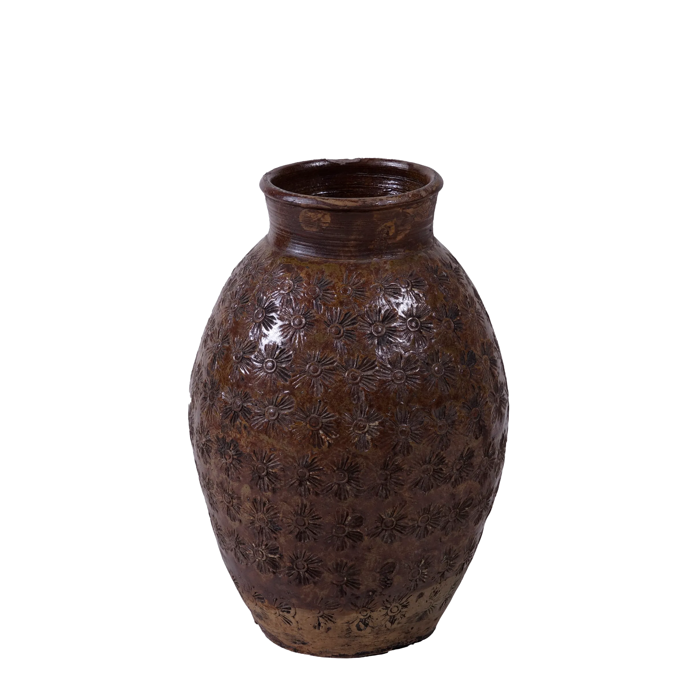 Zhenli – Pot ancien en grès à motifs concentriques n°3