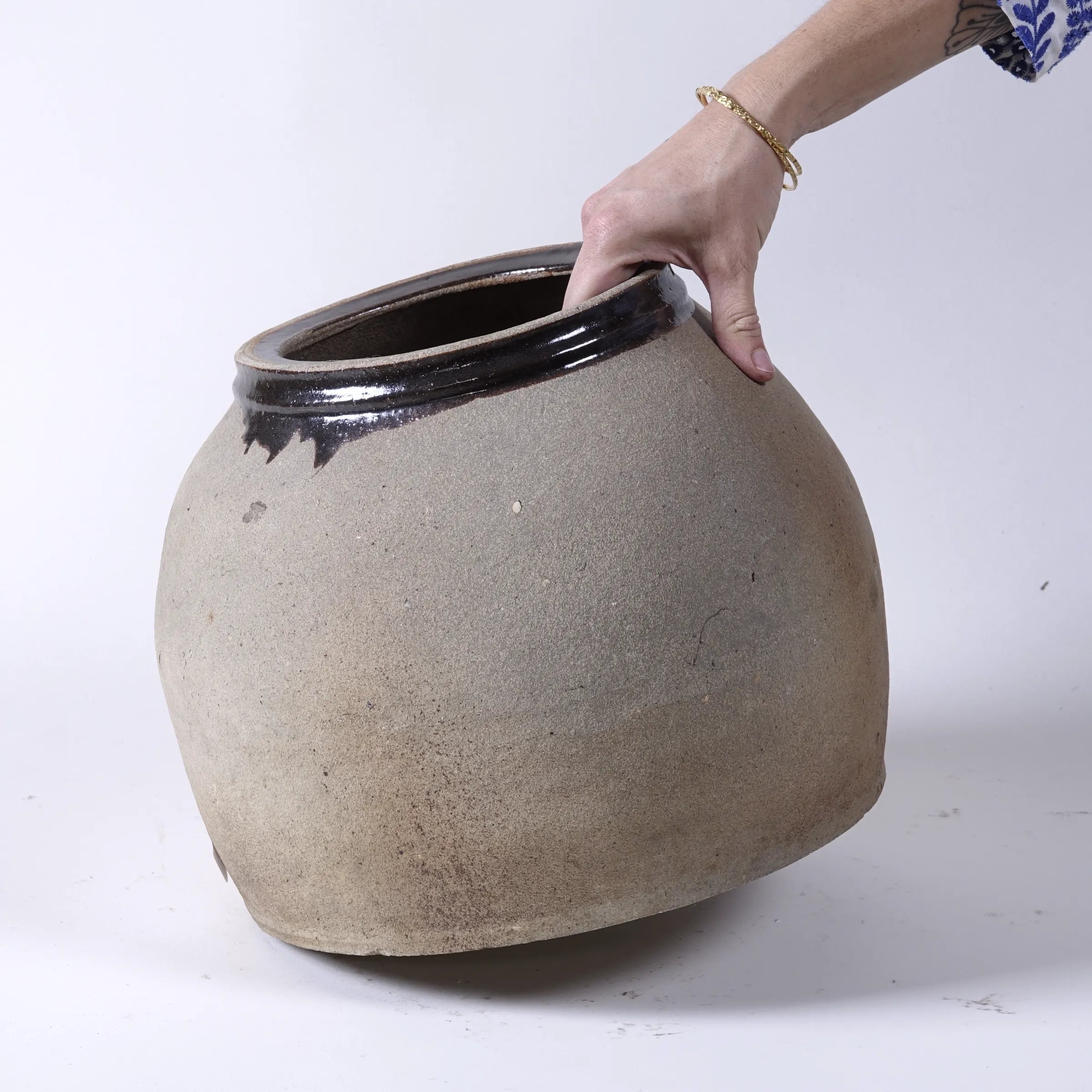 Anping - Pot chinois en terre cuite à col brun n°1