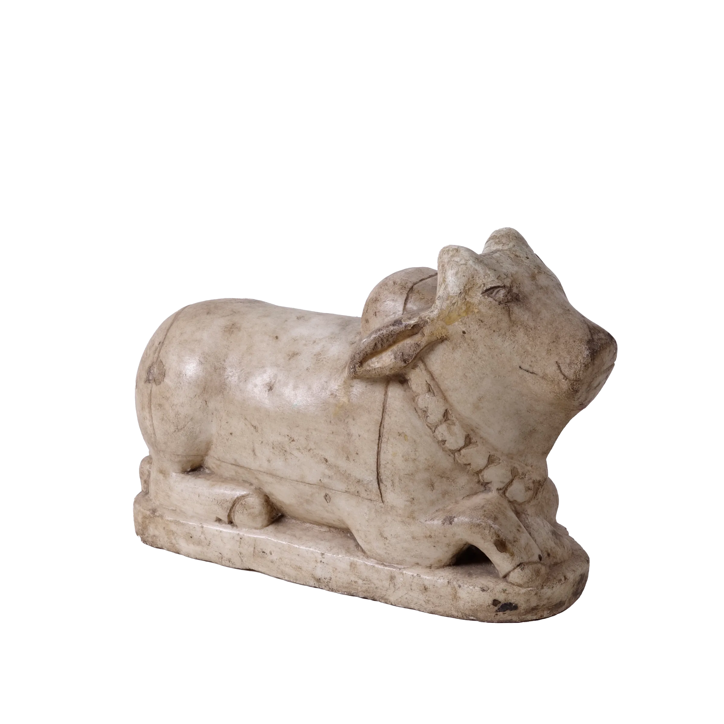 Nandi - Ancienne sculpture de Nandi en marbre blanc