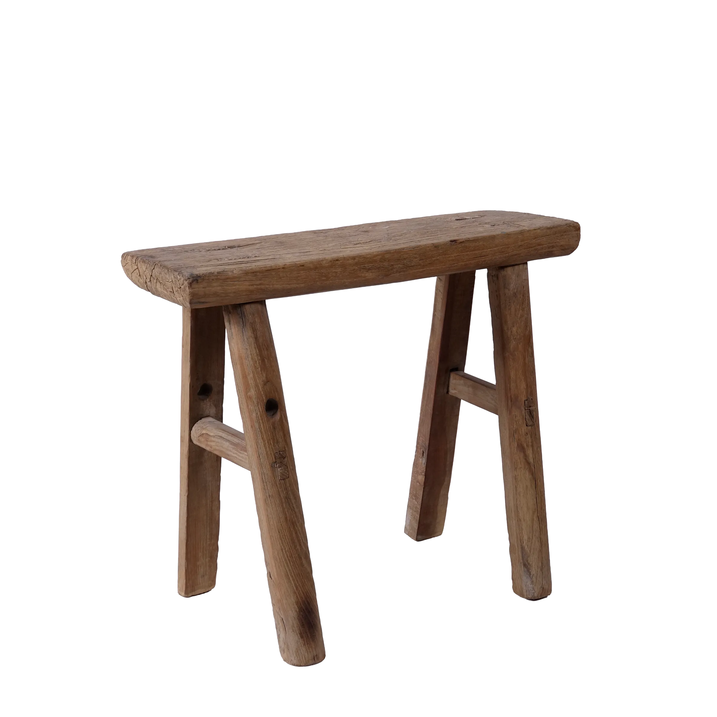 Zao - Tabouret rectangulaire en orme ancien n°4