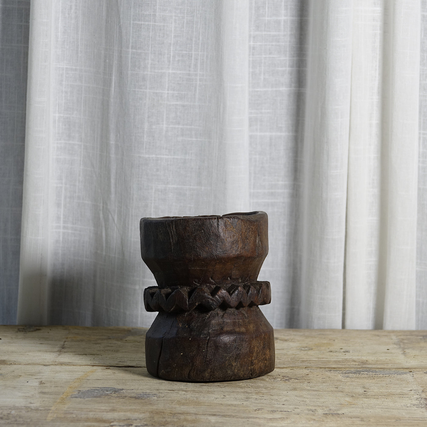 Asika - Gravated wooden pot n ° 12
