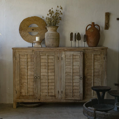 Paderu - Buffet portes persiennes en bois massif