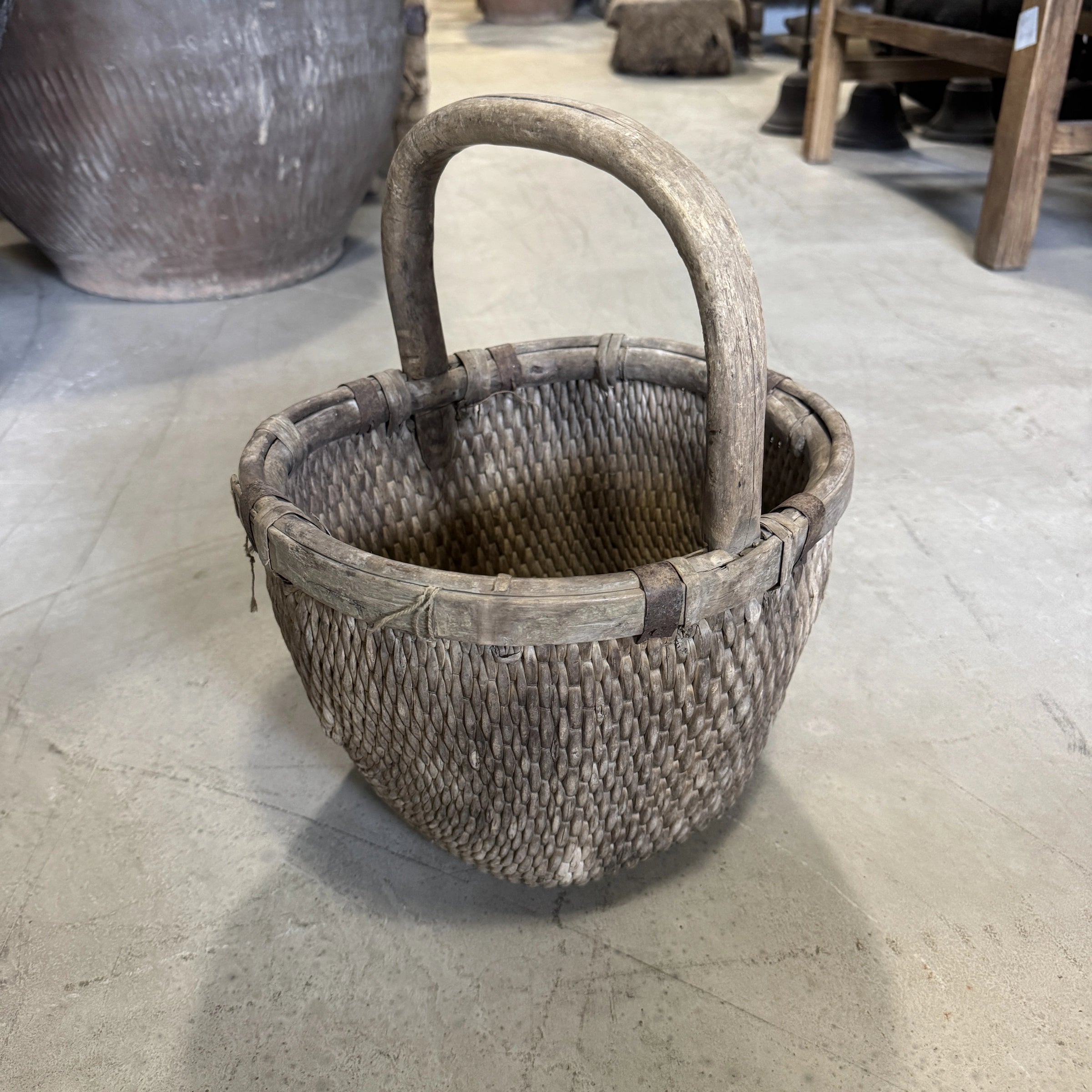 Qiani – Ancien panier chinois avec anse n°1