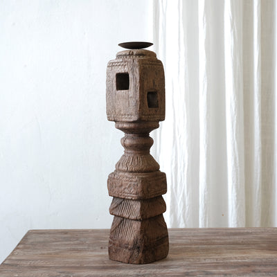 Paya - Old wooden candle holder n°7