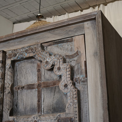 Almari - Armoire en bois avec porte ancienne n°5