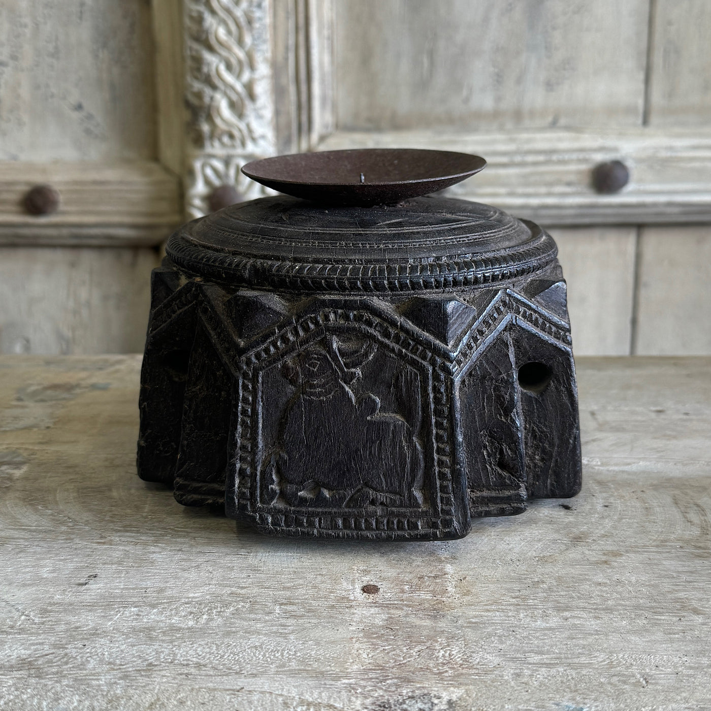 Bijani - Wooden candle holder n ° 16