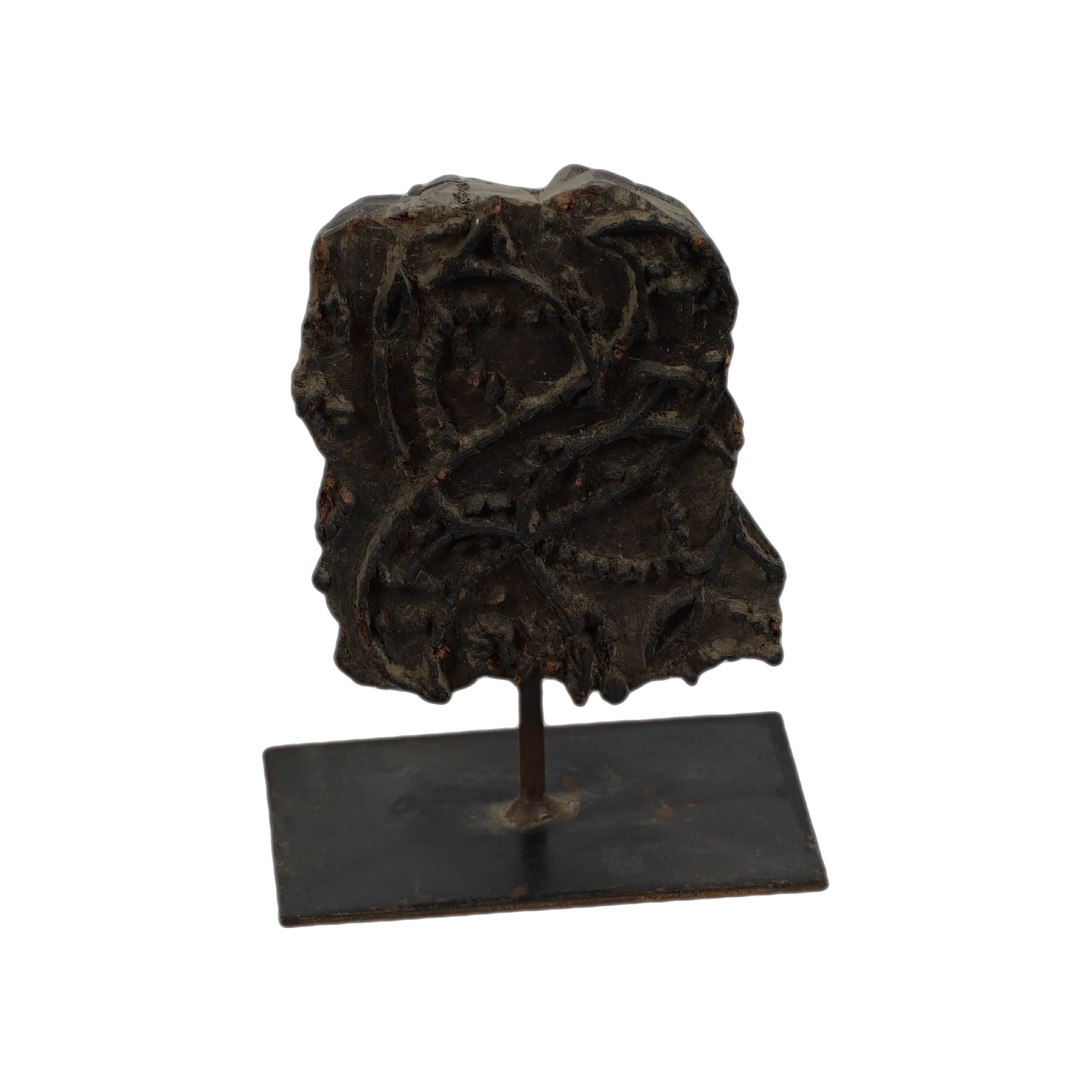 Lakdi - Ancien tampon de blockprint sur pied n°63