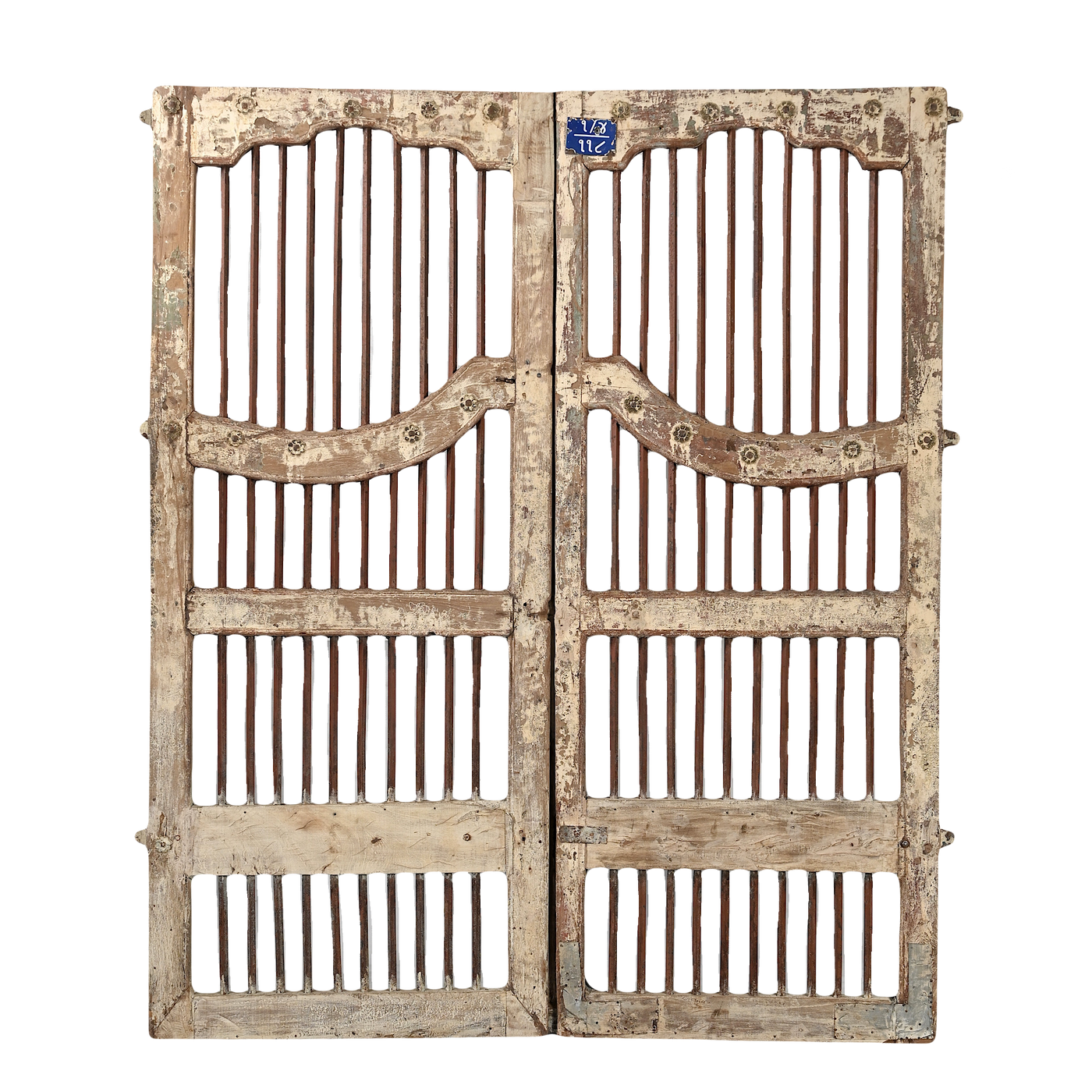 SUJASAR - Indian door carved with iron bars n ° 6