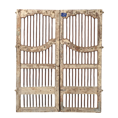 SUJASAR - Indian door carved with iron bars n ° 6