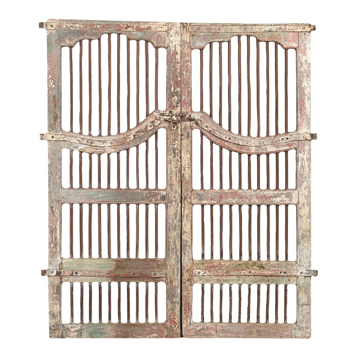 SUJASAR - Indian door carved with iron bars n ° 6