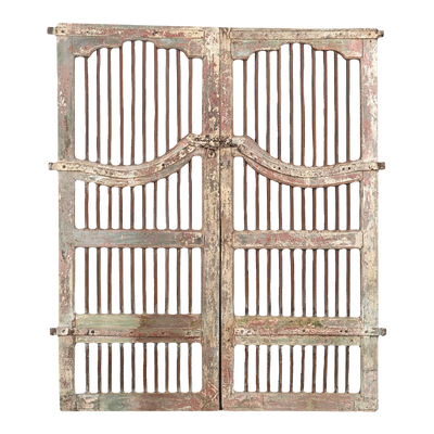 SUJASAR - Indian door carved with iron bars n ° 6