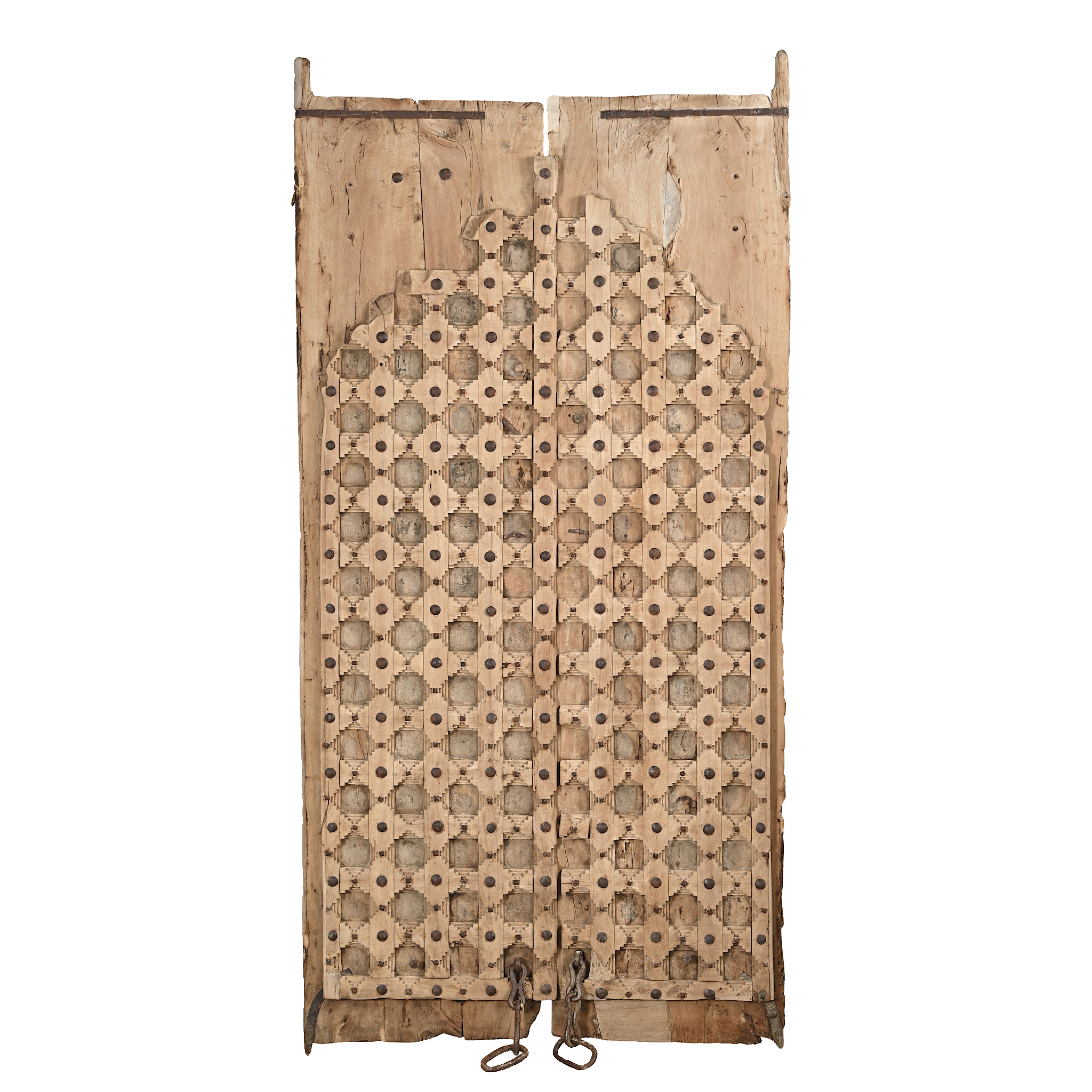 Nandra - Ancienne porte indienne en bois massif n°1