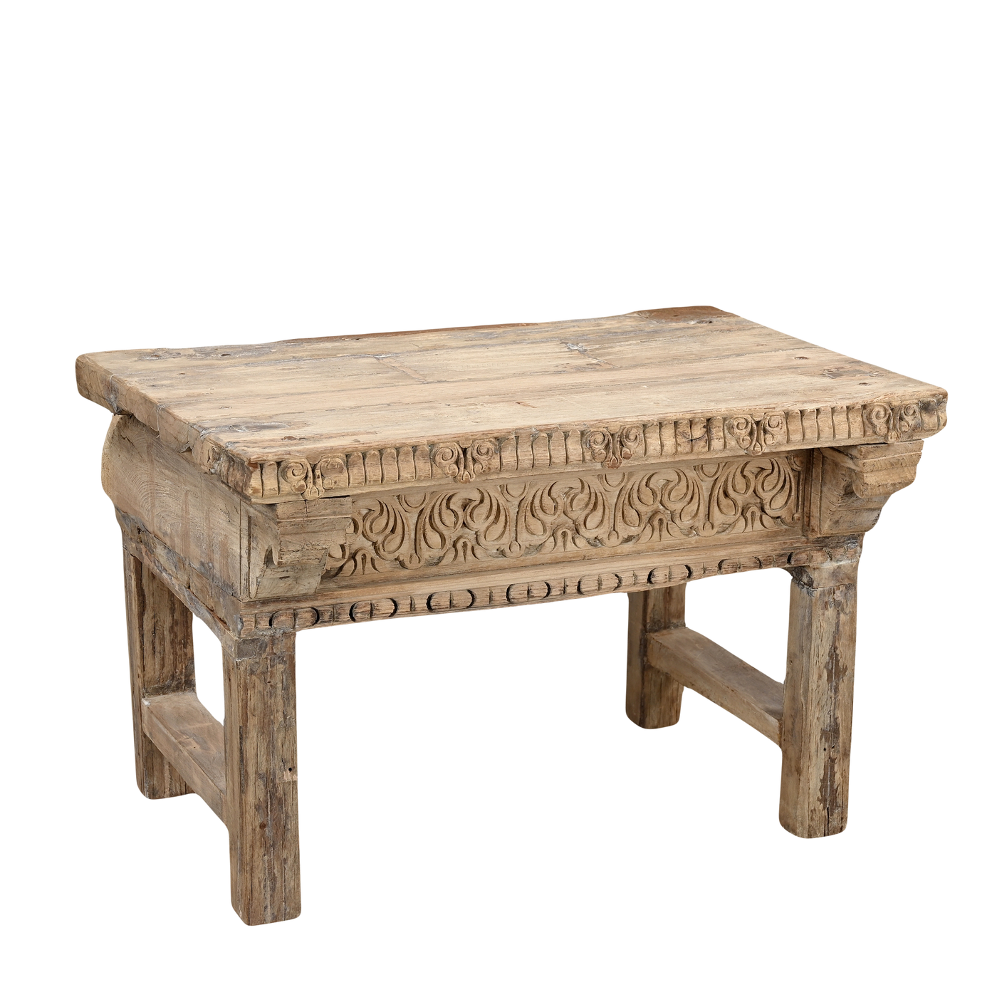 Takht - Table de chevet indienne en bois sculpté n°17