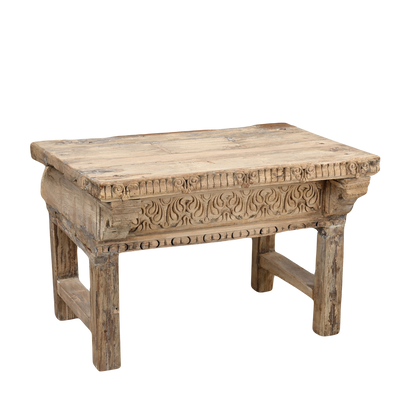 Takht - Table de chevet indienne en bois sculpté n°17