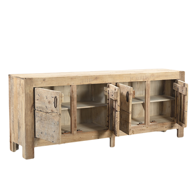 Ashta - Buffet quatre portes en bois massif n°2