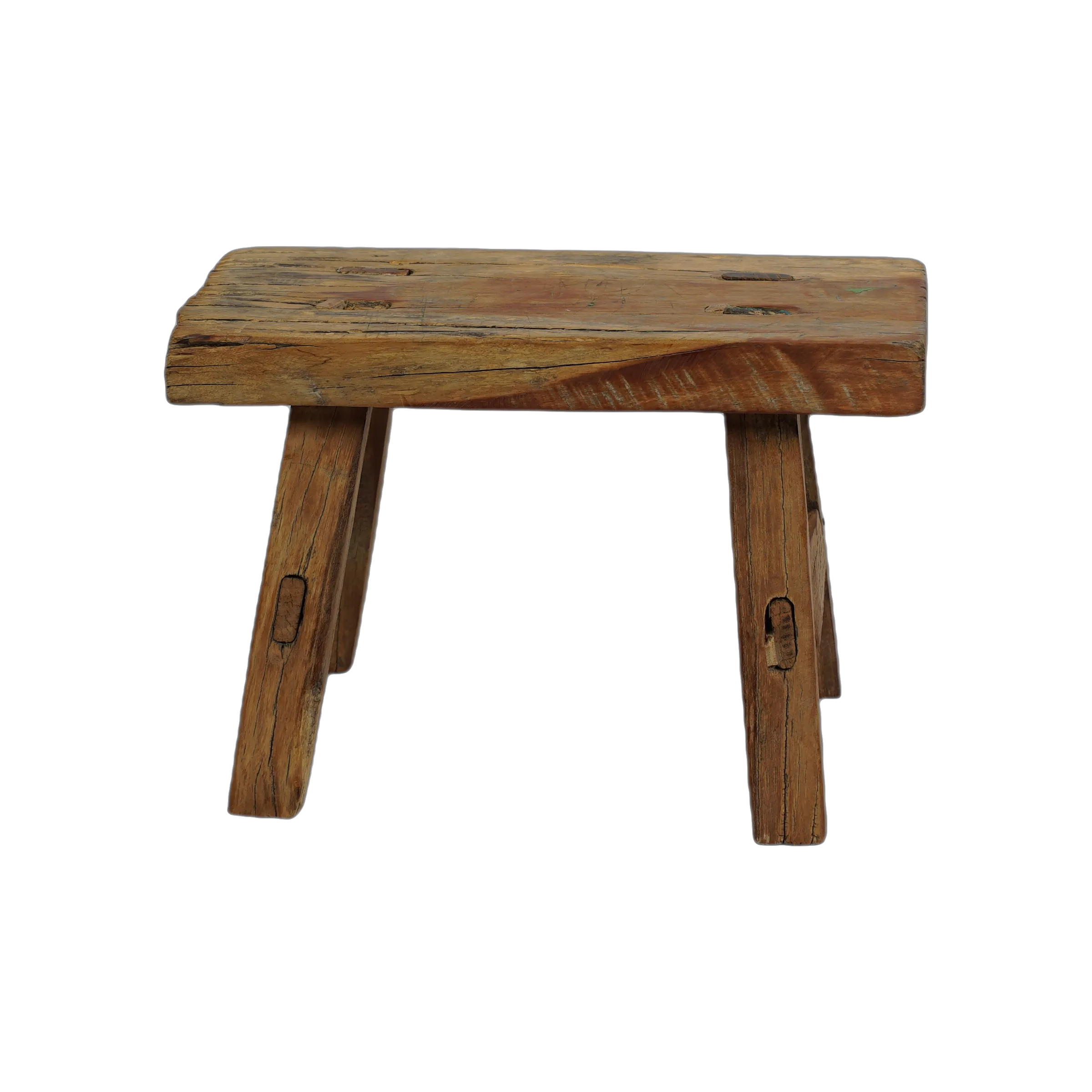 Nuo - Mini tabouret ancien en orme n°81 - vue 4