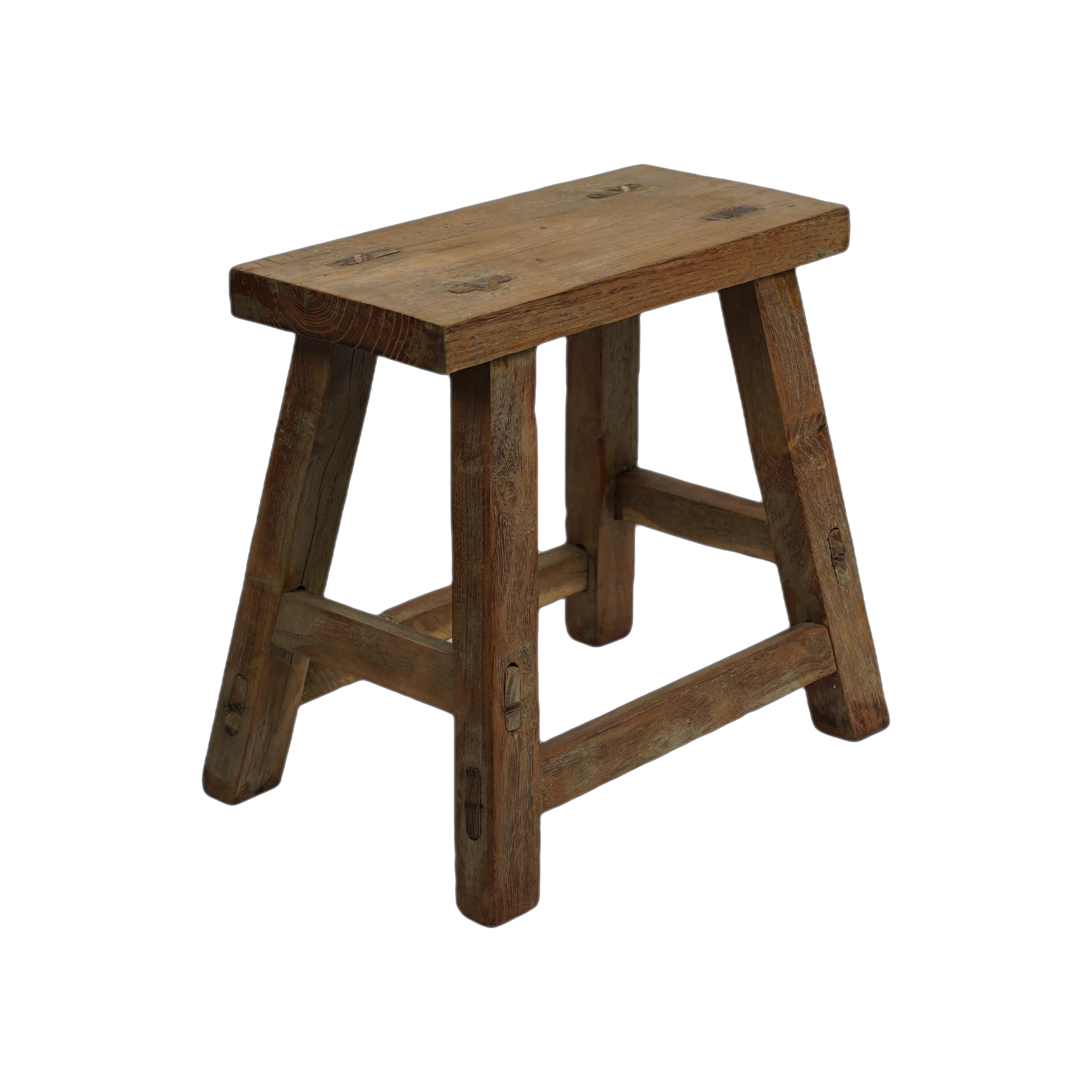 Nuo - Mini tabouret ancien en orme n°82