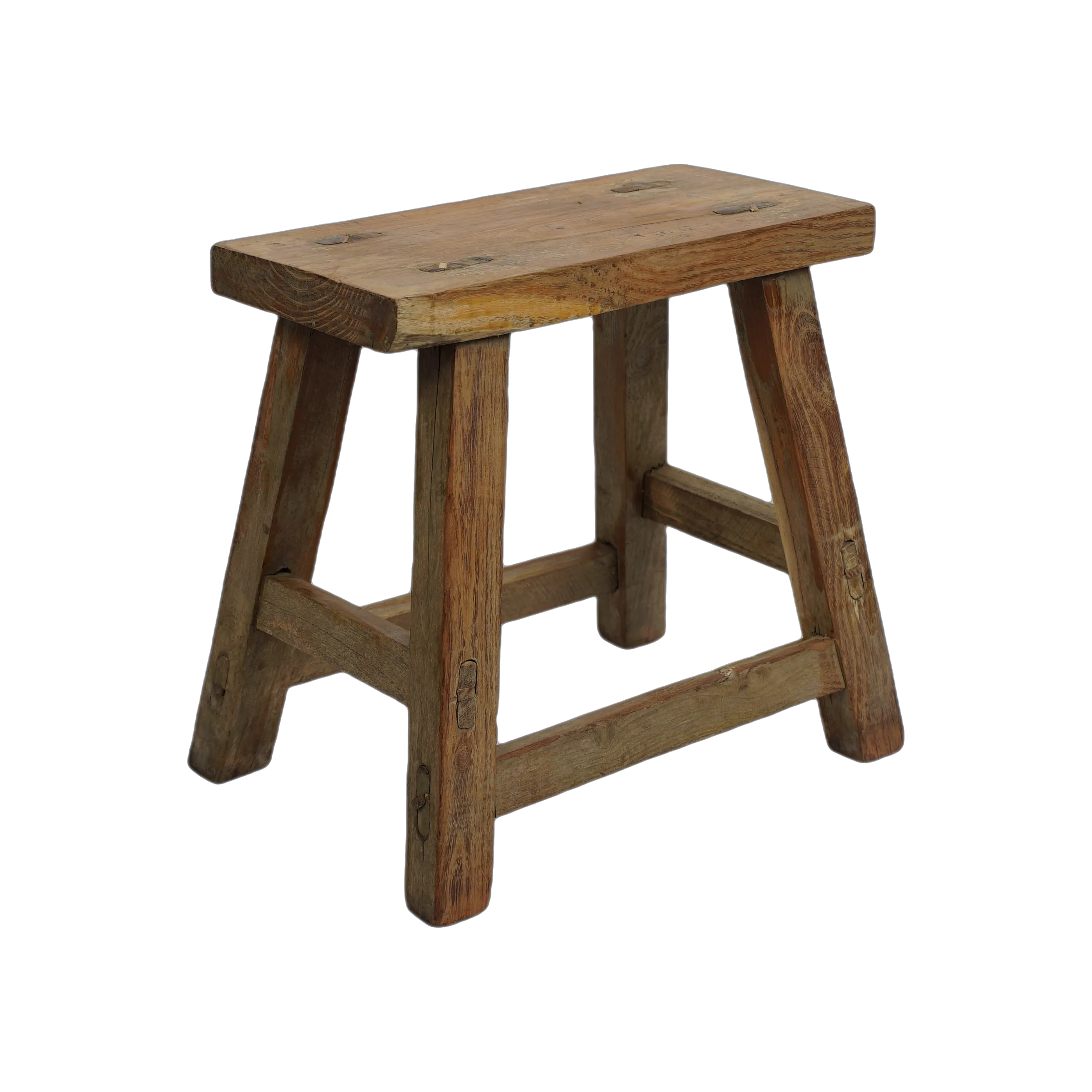 Nuo - Mini tabouret ancien en orme n°82 - vue 2