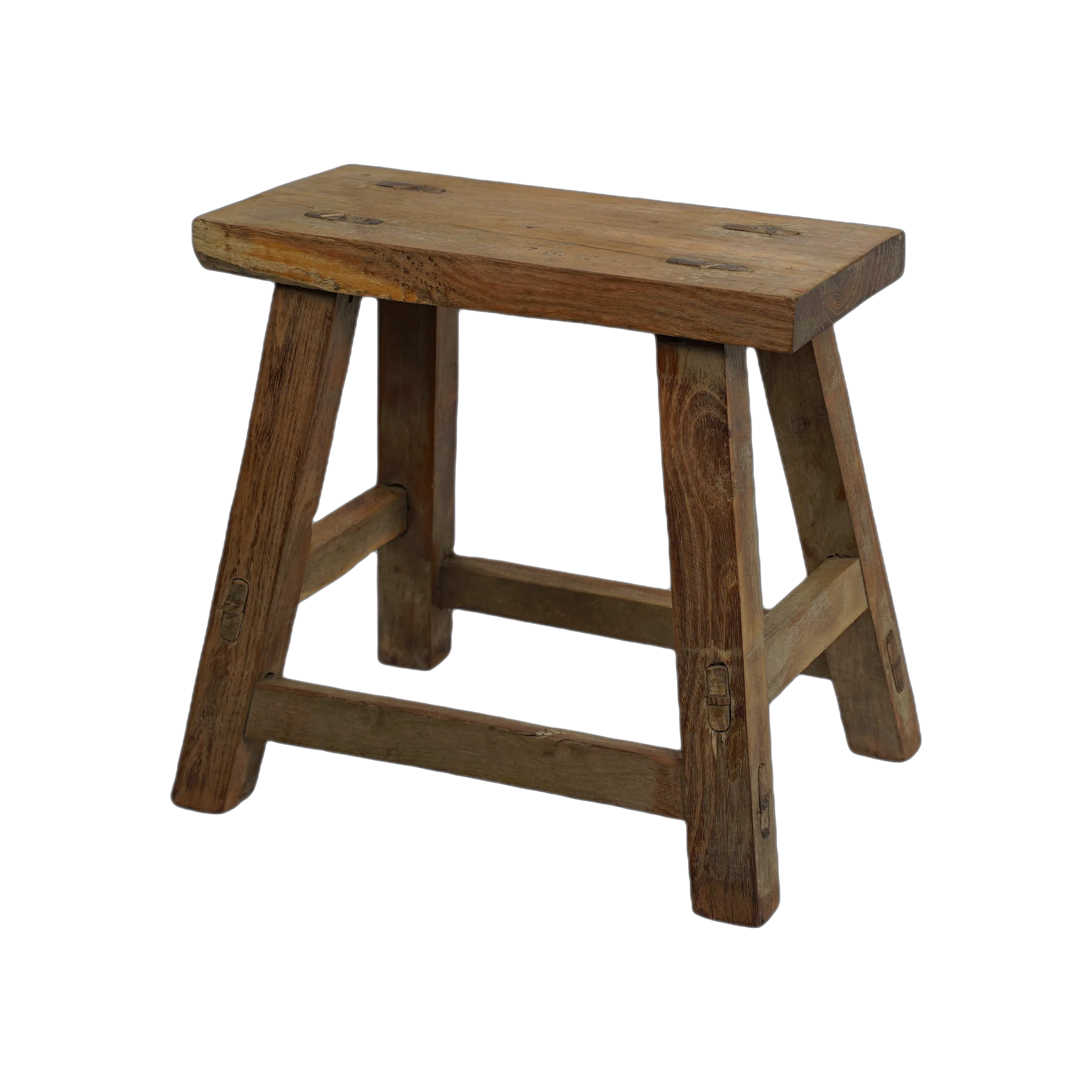 Nuo - Mini tabouret ancien en orme n°82 - vue 3