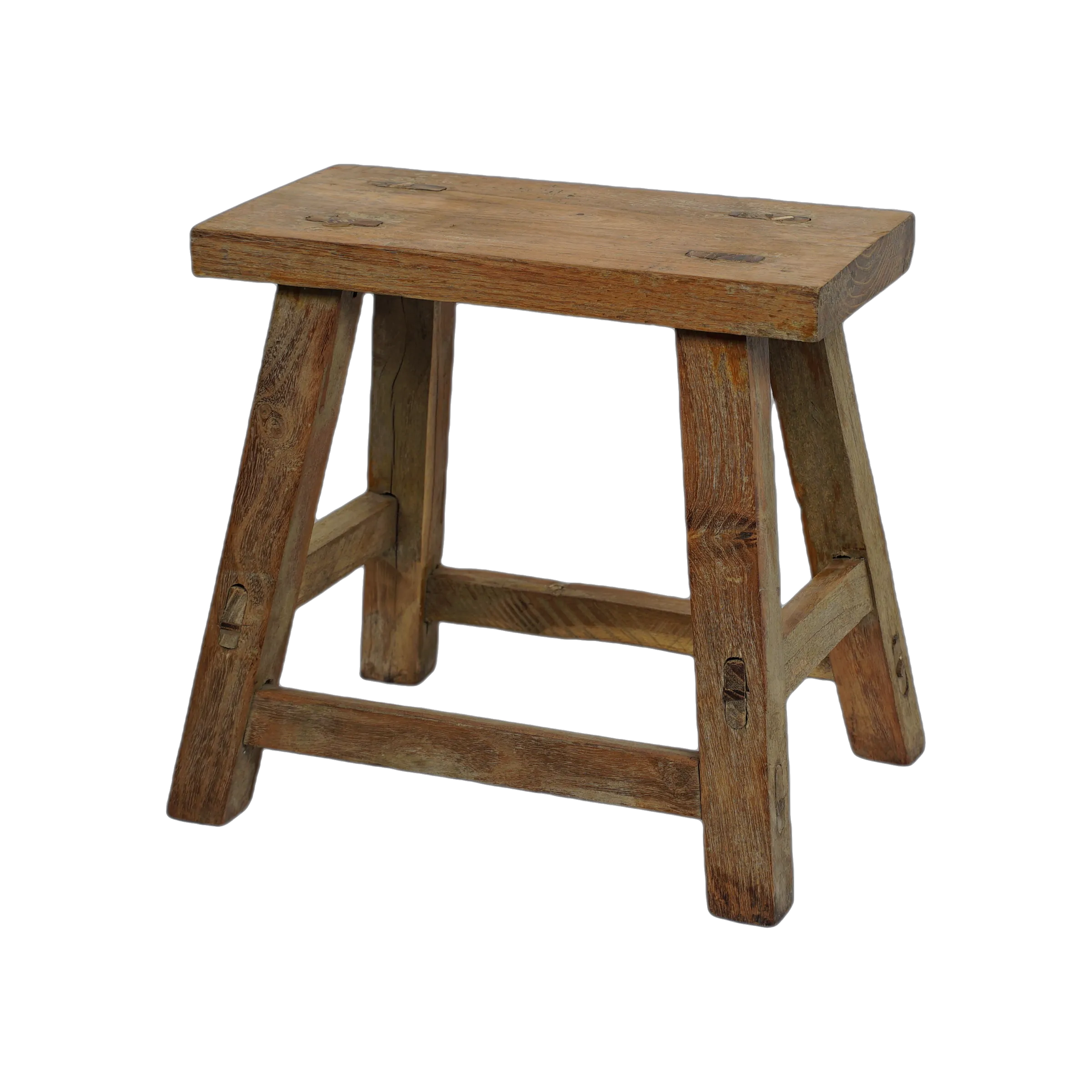 Nuo - Mini tabouret ancien en orme n°82 - vue 4