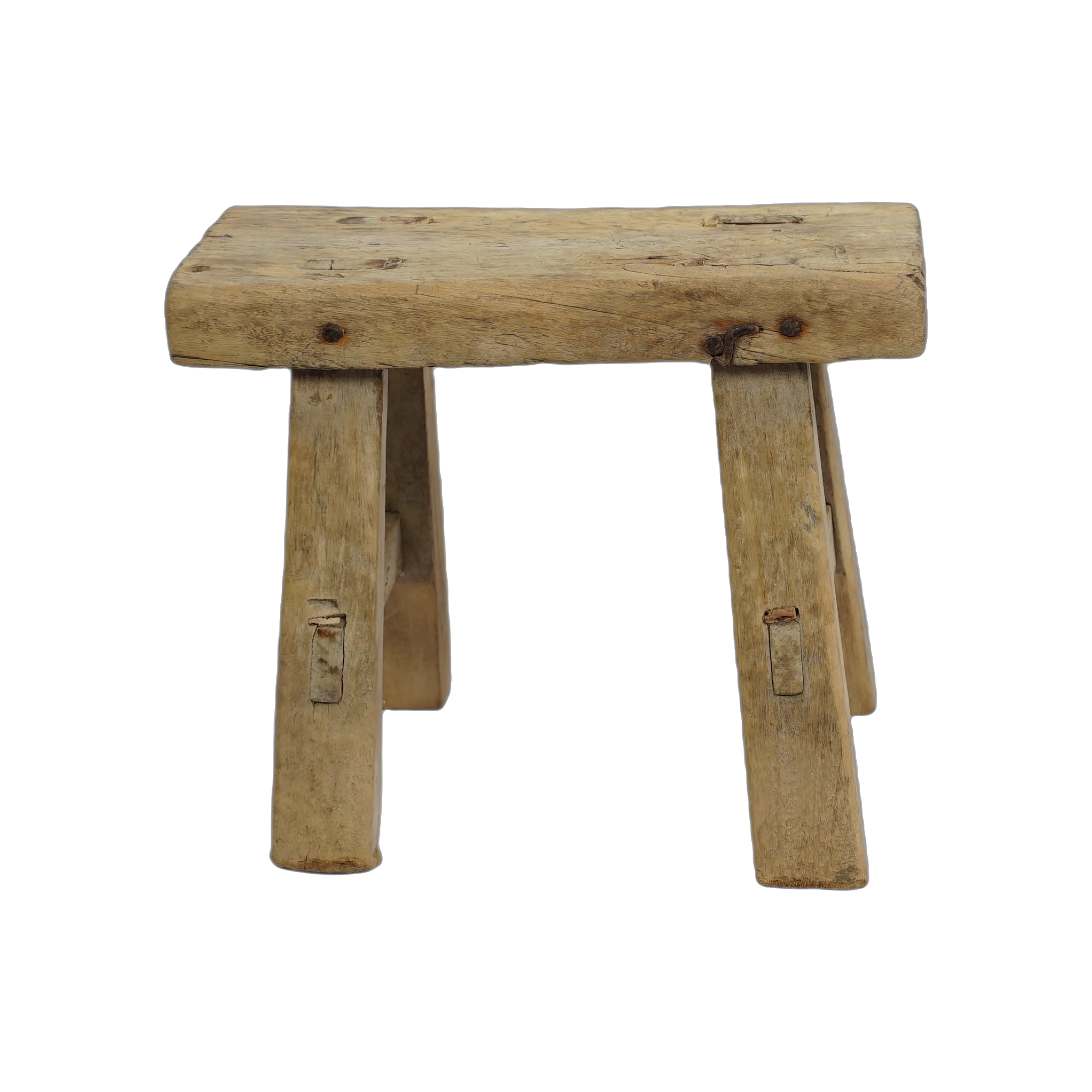 Nuo - Mini tabouret ancien en orme n°83 - vue 5