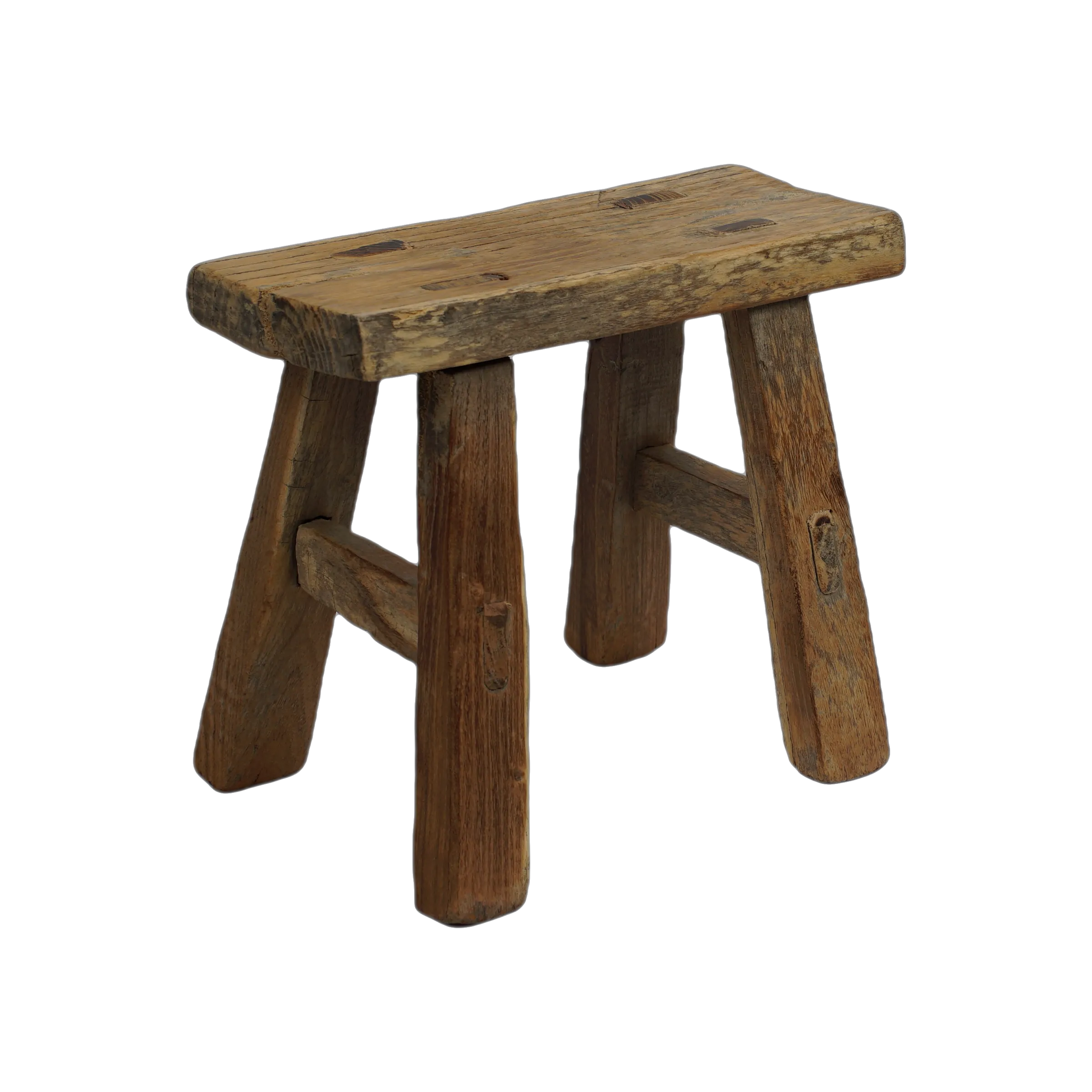 Nuo - Mini tabouret ancien en orme n°84