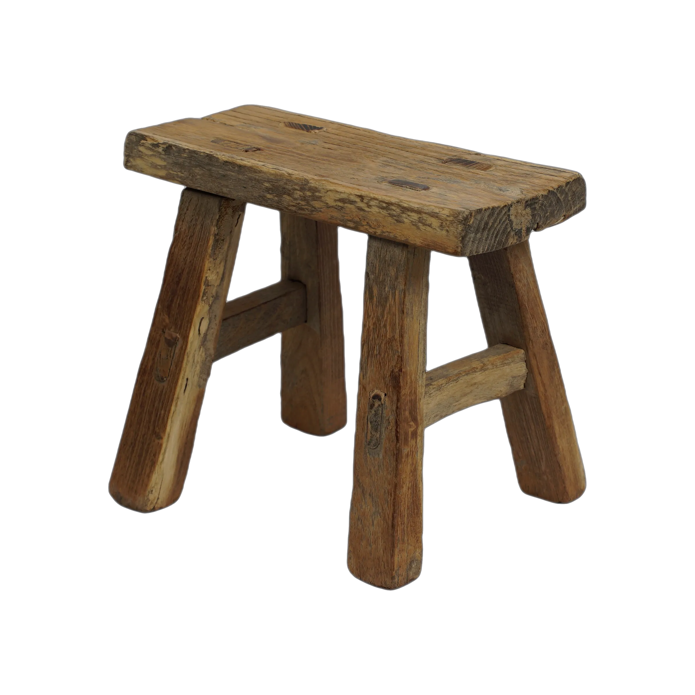Nuo - Mini tabouret ancien en orme n°84 - vue 2