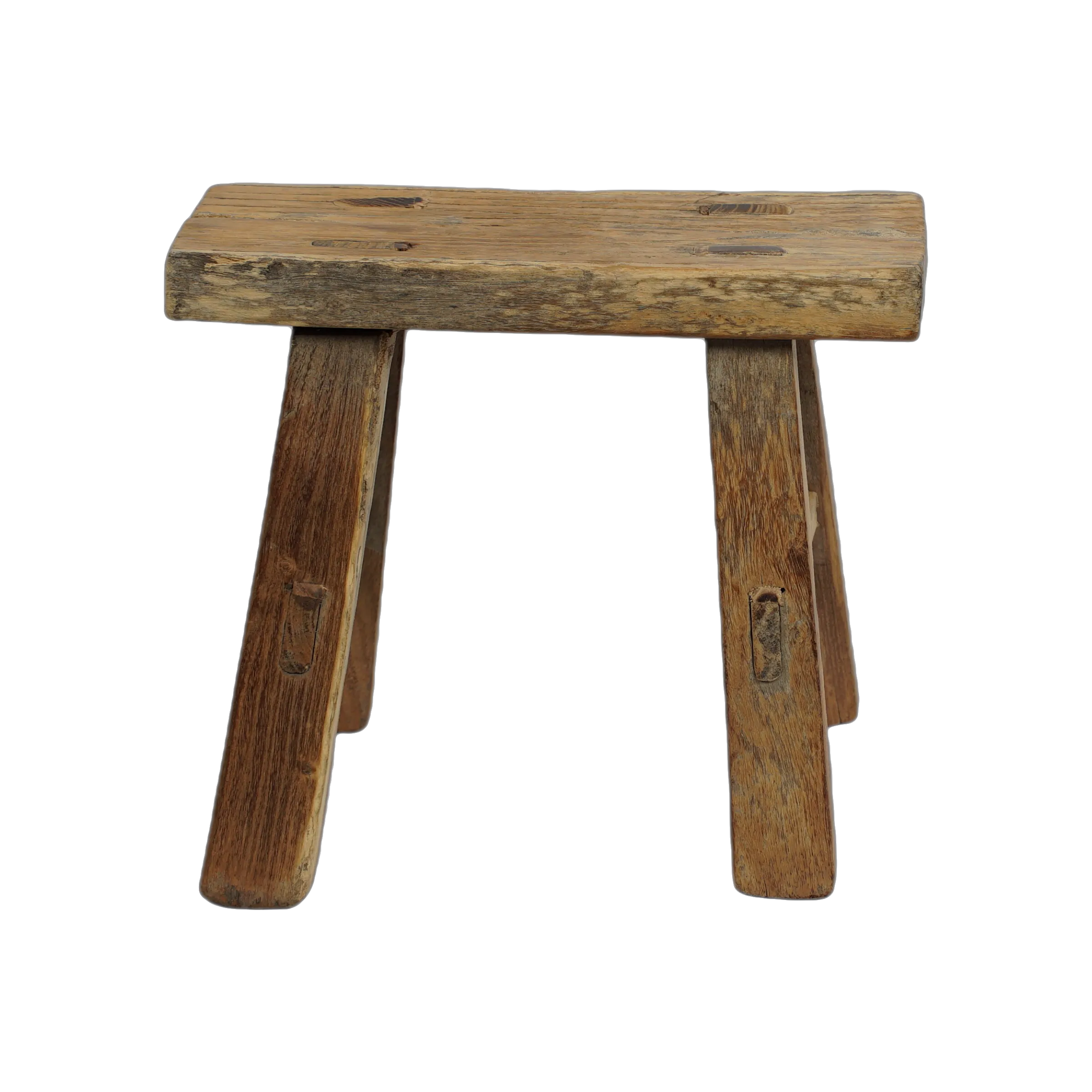 Nuo - Mini tabouret ancien en orme n°84 - vue 3