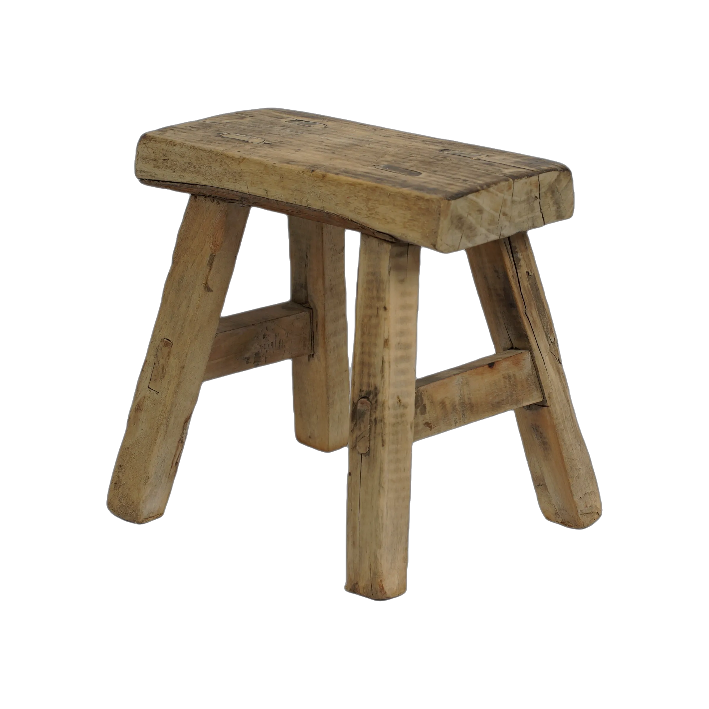 Nuo - Mini tabouret ancien en orme n°85 - vue 2