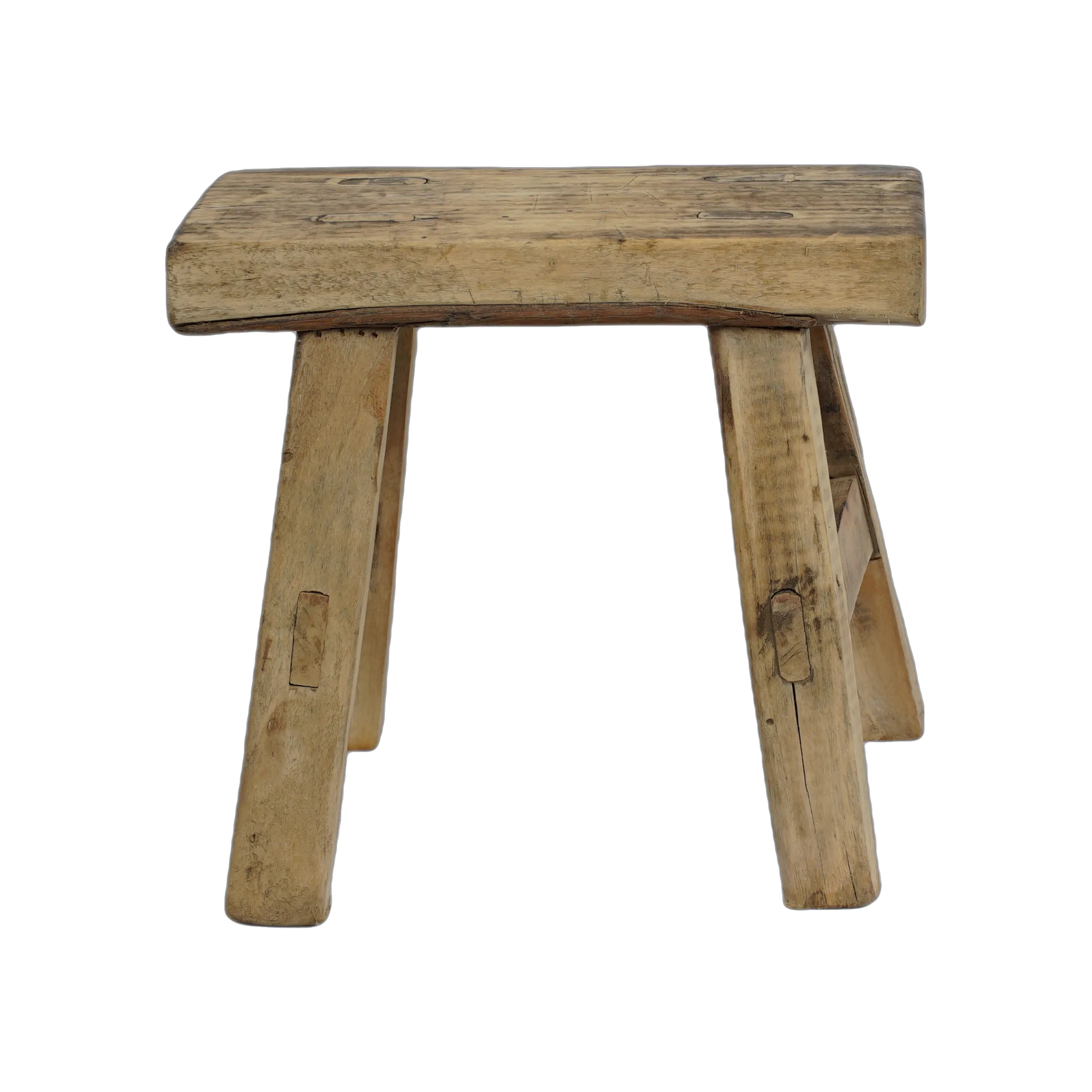 Nuo - Mini tabouret ancien en orme n°85 - vue 3