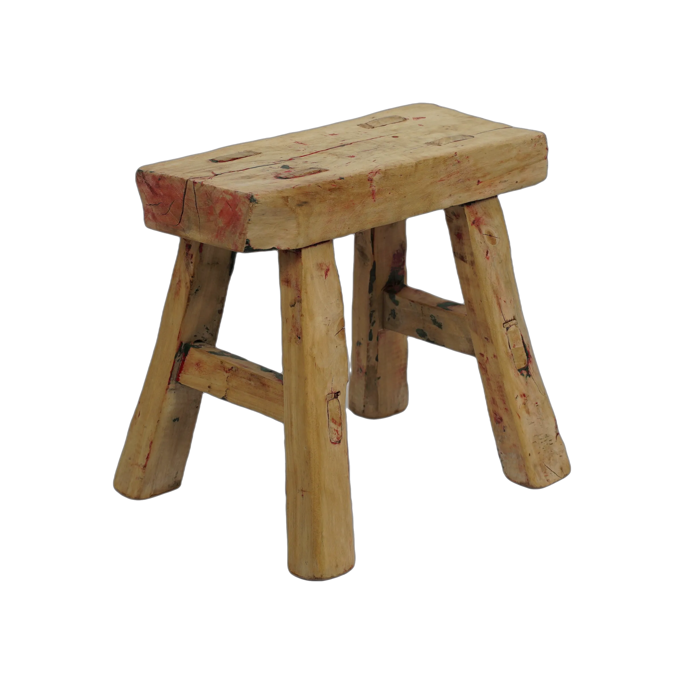 Nuo - Mini tabouret ancien en orme n°86
