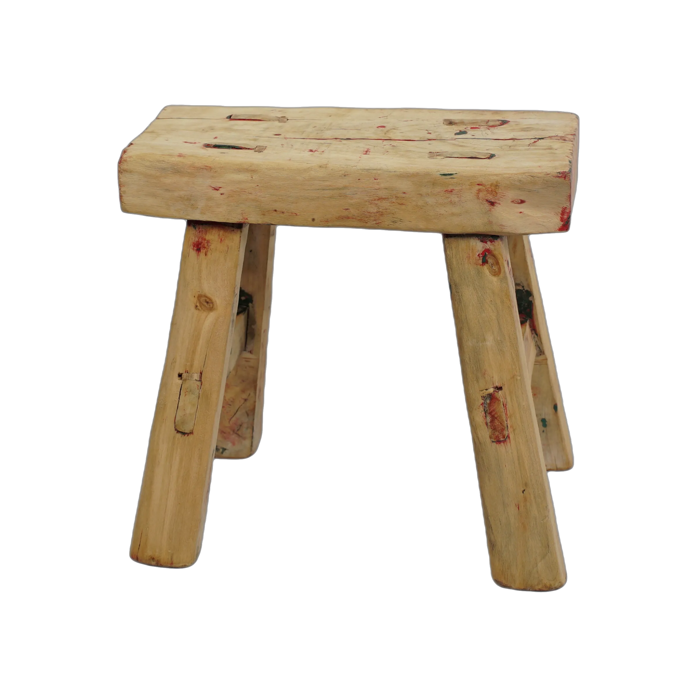Nuo - Mini tabouret ancien en orme n°86 - vue 3