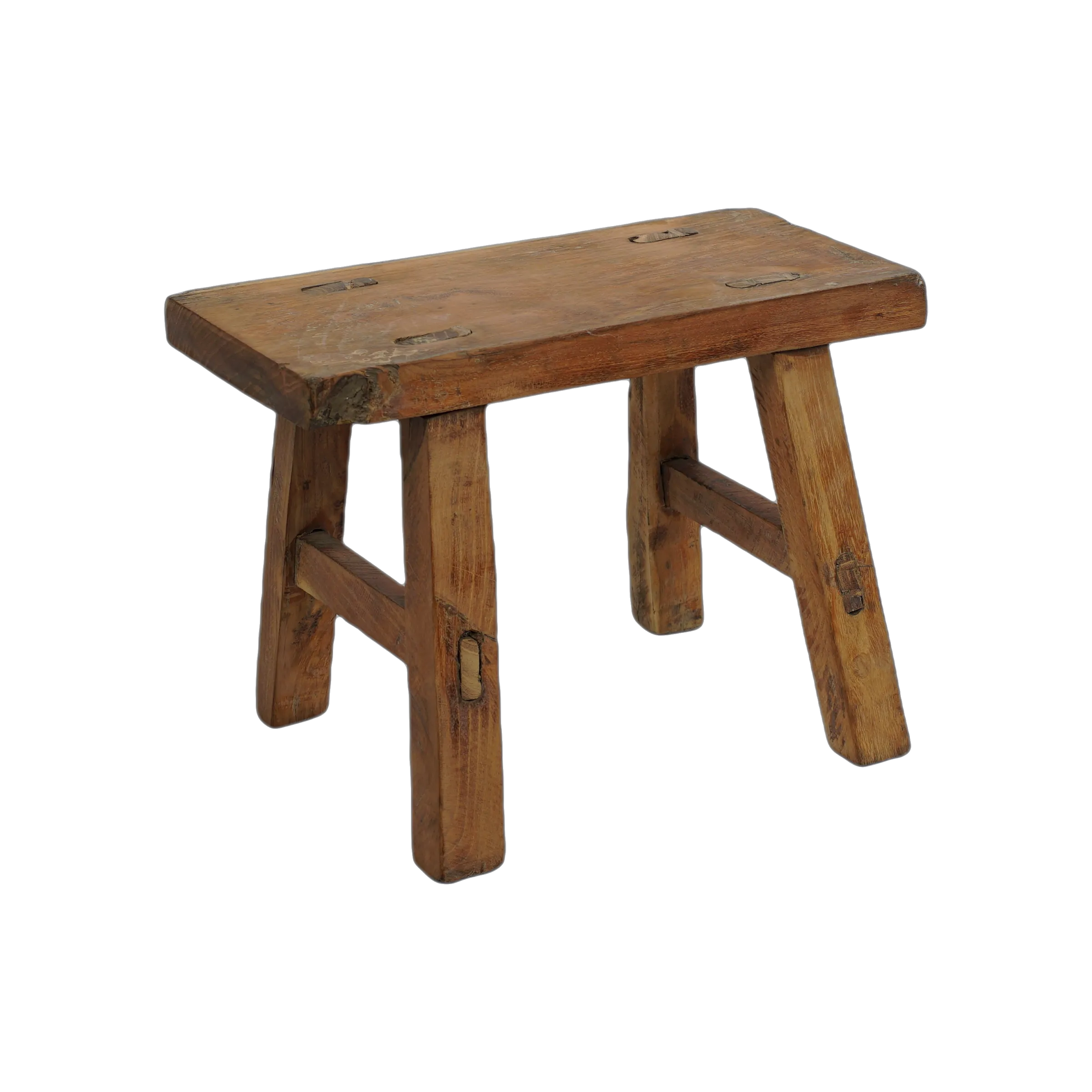 Nuo - Mini tabouret ancien en orme n°87